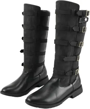 Mens Retro Renaissance Medieval Shin Guards Covers PU Lace Up Sleeve Shoe Leg Covers for Halloween