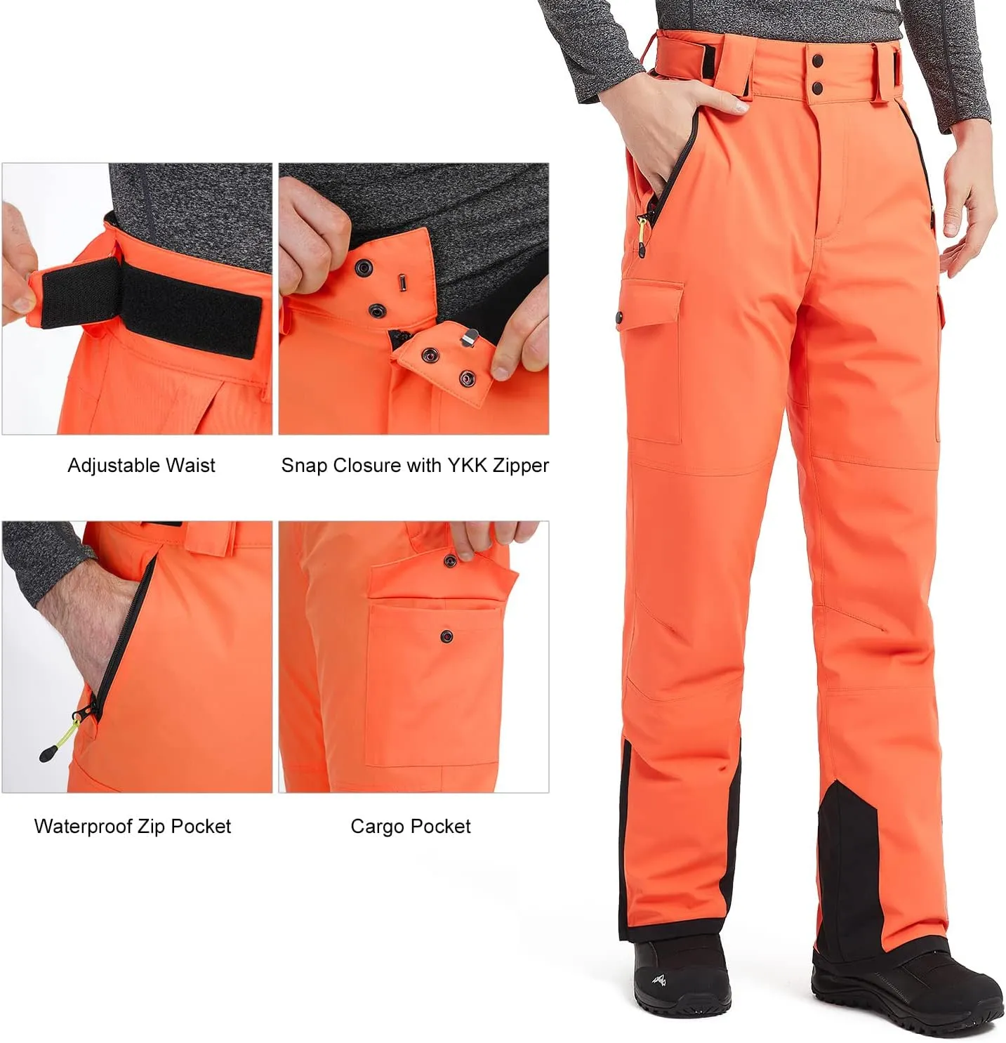 Men's Snow Ski Pants Waterproof Insulated Winter Windproof Snowboard Pants