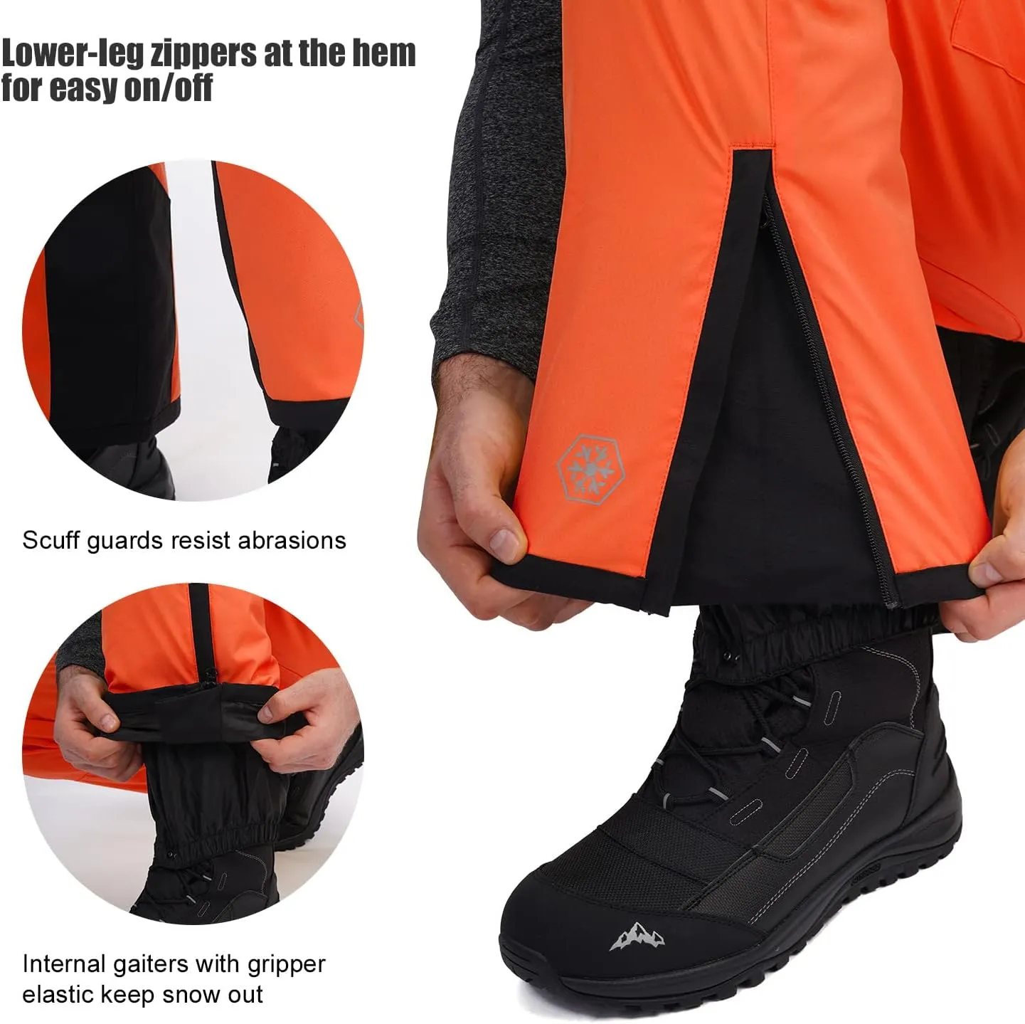 Men's Snow Ski Pants Waterproof Insulated Winter Windproof Snowboard Pants