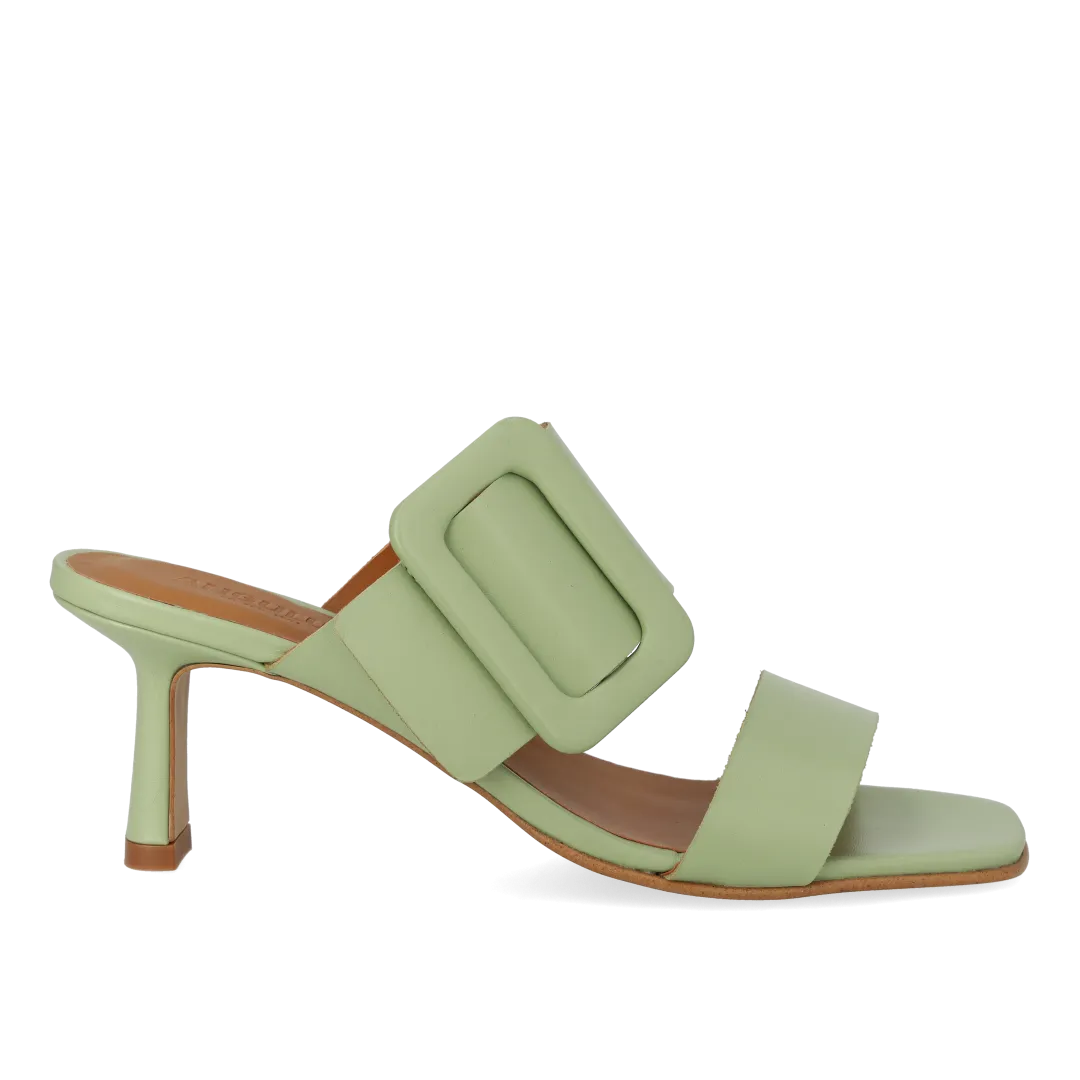 Mule with buckle detail