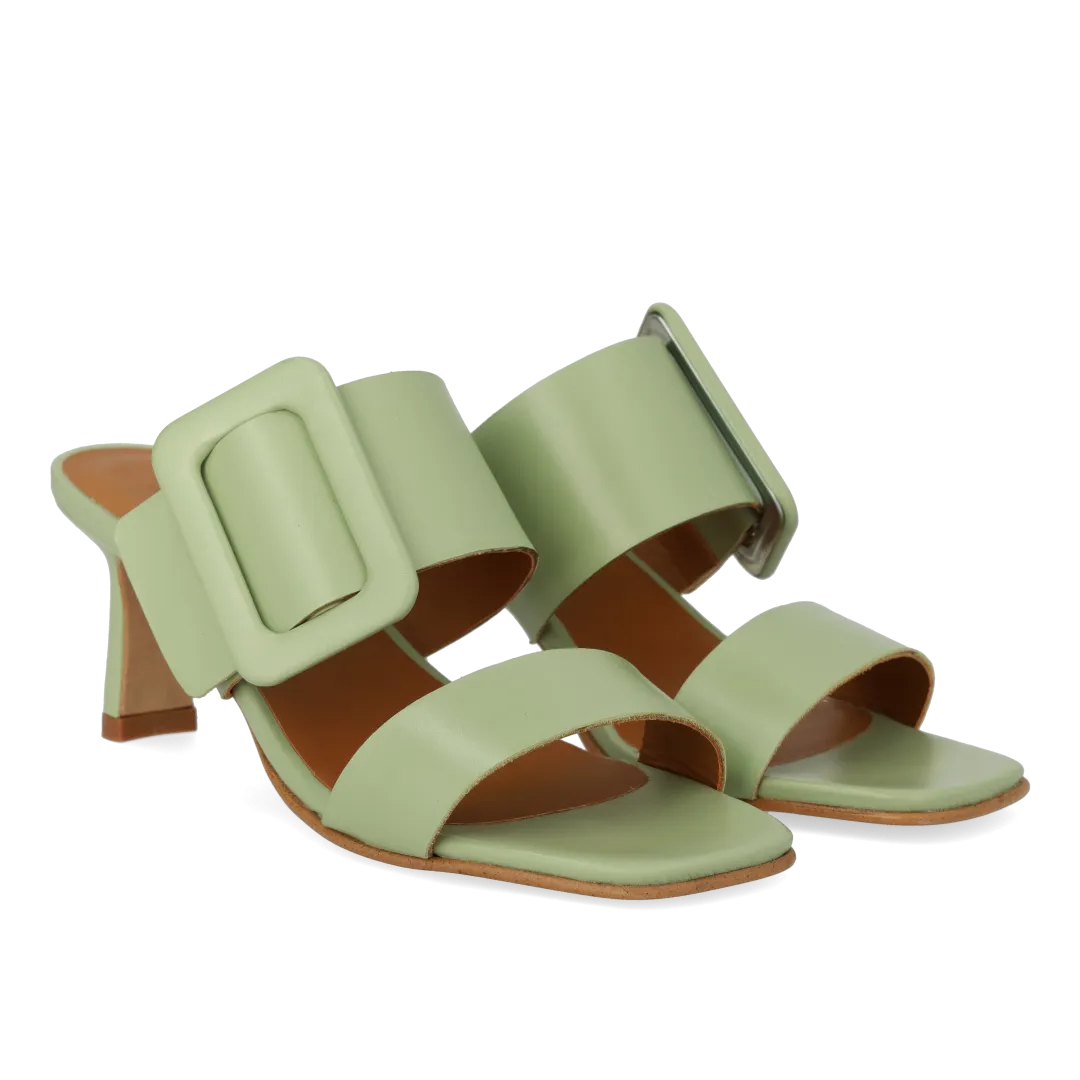 Mule with buckle detail