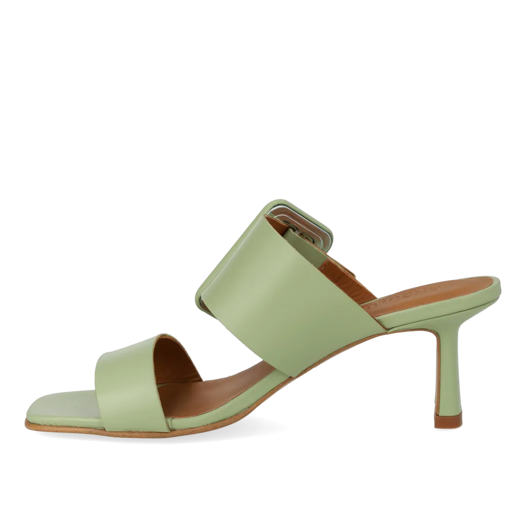 Mule with buckle detail