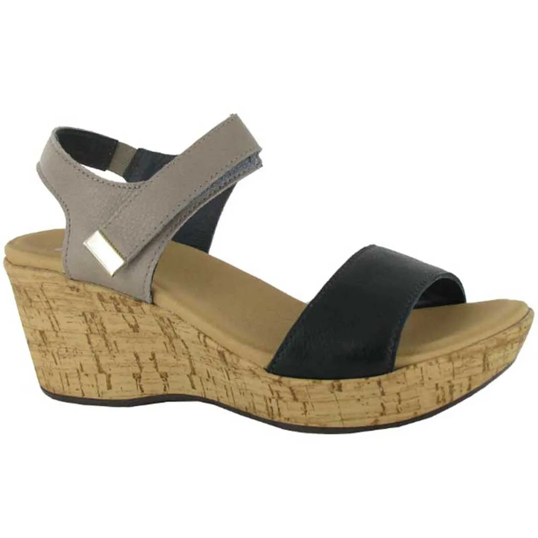 Naot Summer Soft Black Leather/ Soft Stone Leather