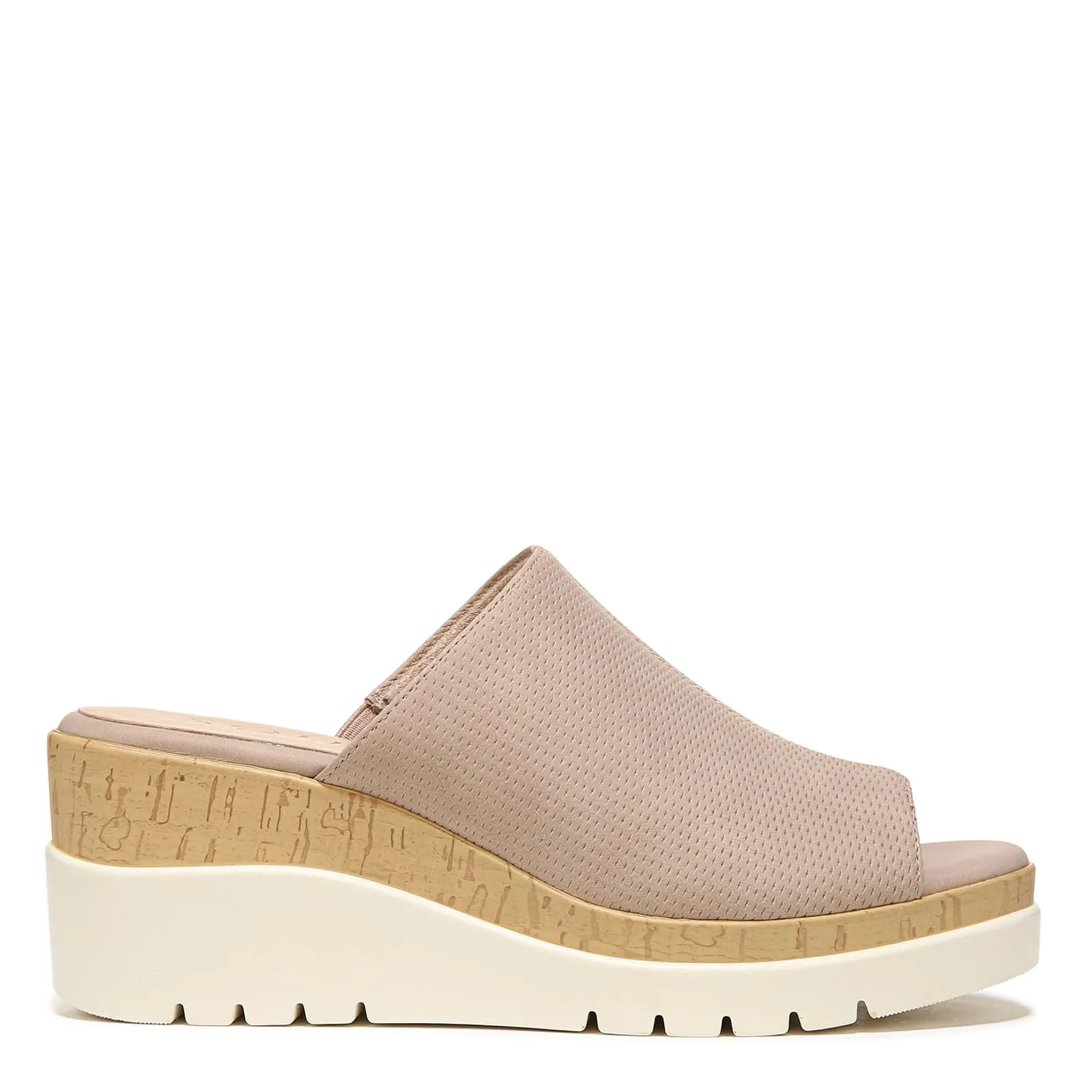 Naturalizer SOUL Women's Goodtimes Mule Slip On Wedge Sandal Light Taupe Suede 9M