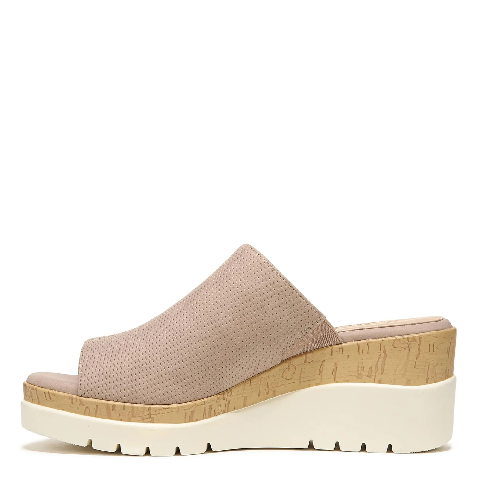Naturalizer SOUL Women's Goodtimes Mule Slip On Wedge Sandal Light Taupe Suede 9M