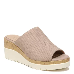 Naturalizer SOUL Women's Goodtimes Mule Slip On Wedge Sandal Light Taupe Suede 9M
