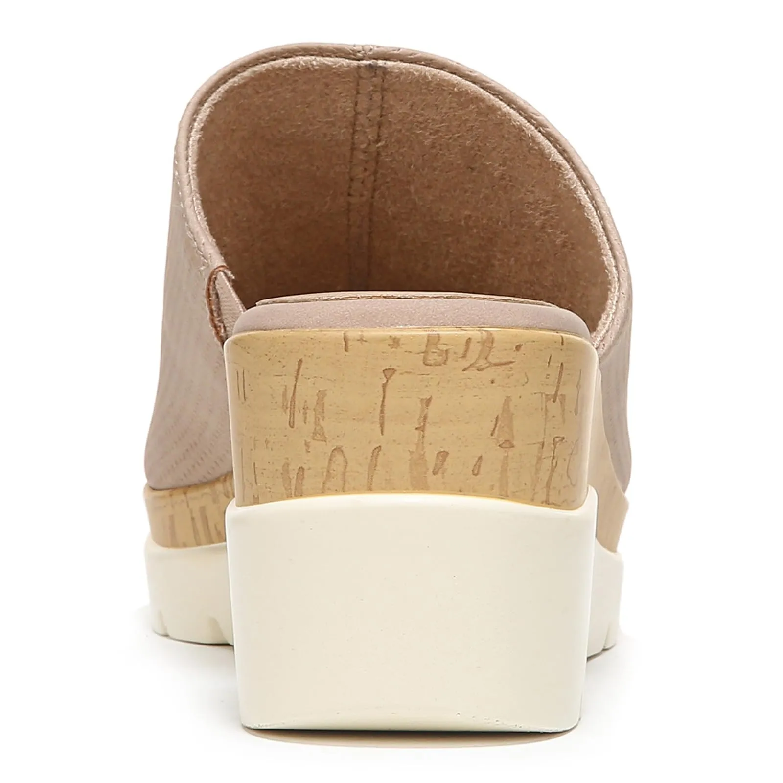Naturalizer SOUL Women's Goodtimes Mule Slip On Wedge Sandal Light Taupe Suede 9M