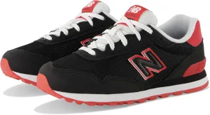 New Balance 515 V1 Lace-up Sneaker, Black/True Red, 12 Wide US Unisex Little_Kid