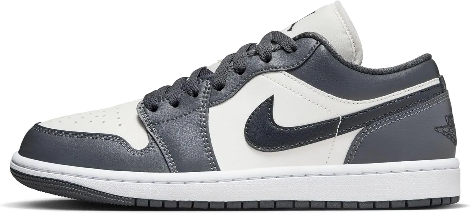 Nike Women's Jordan 1 Low Sail/Off Noir-Dark Grey-White (DC0774-102) - Size 10.5w
