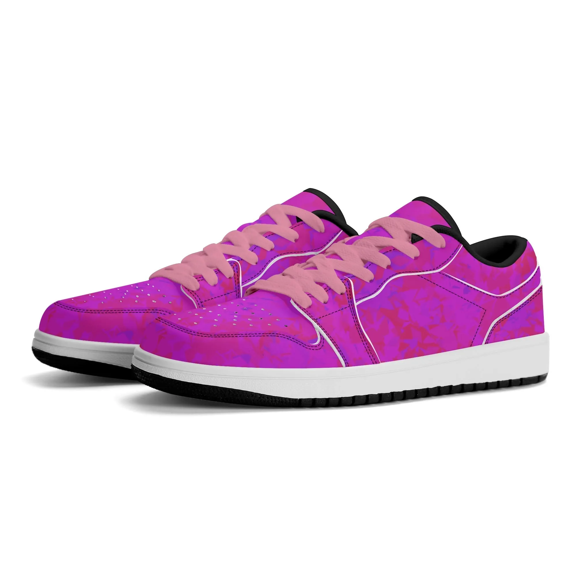 Pink Crystal Low Top Leder Sneaker für Damen