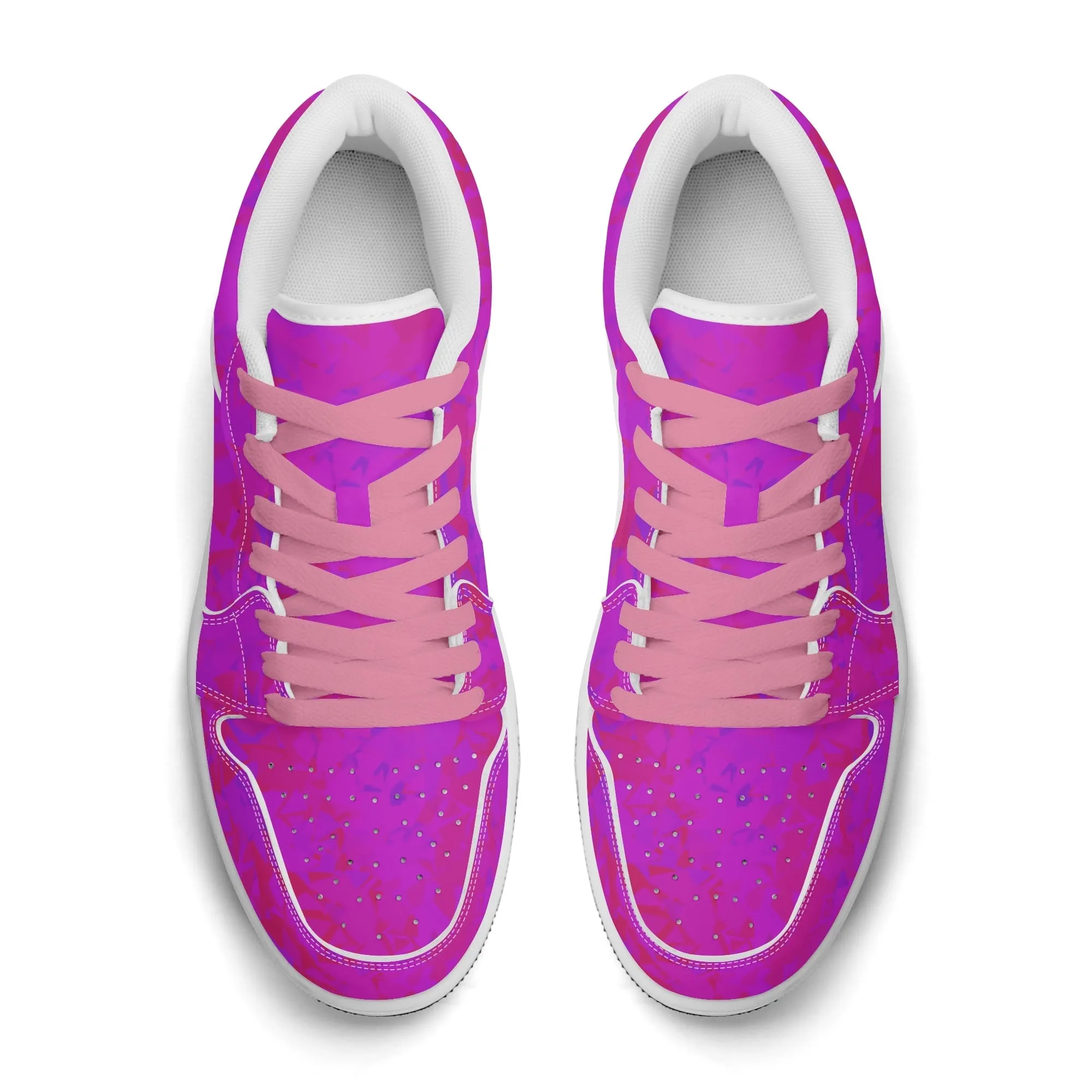 Pink Crystal Low Top Leder Sneaker für Damen
