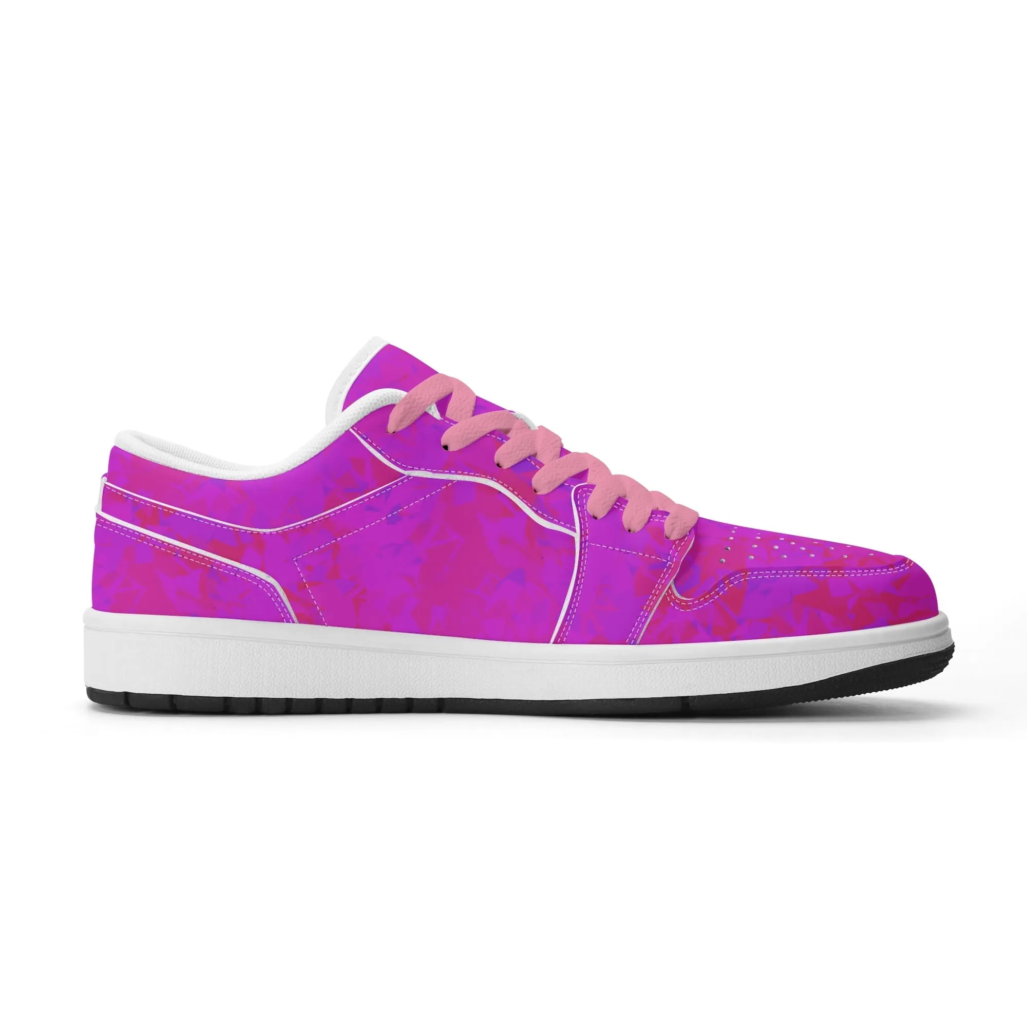 Pink Crystal Low Top Leder Sneaker für Damen