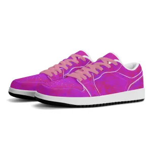Pink Crystal Low Top Leder Sneaker für Damen