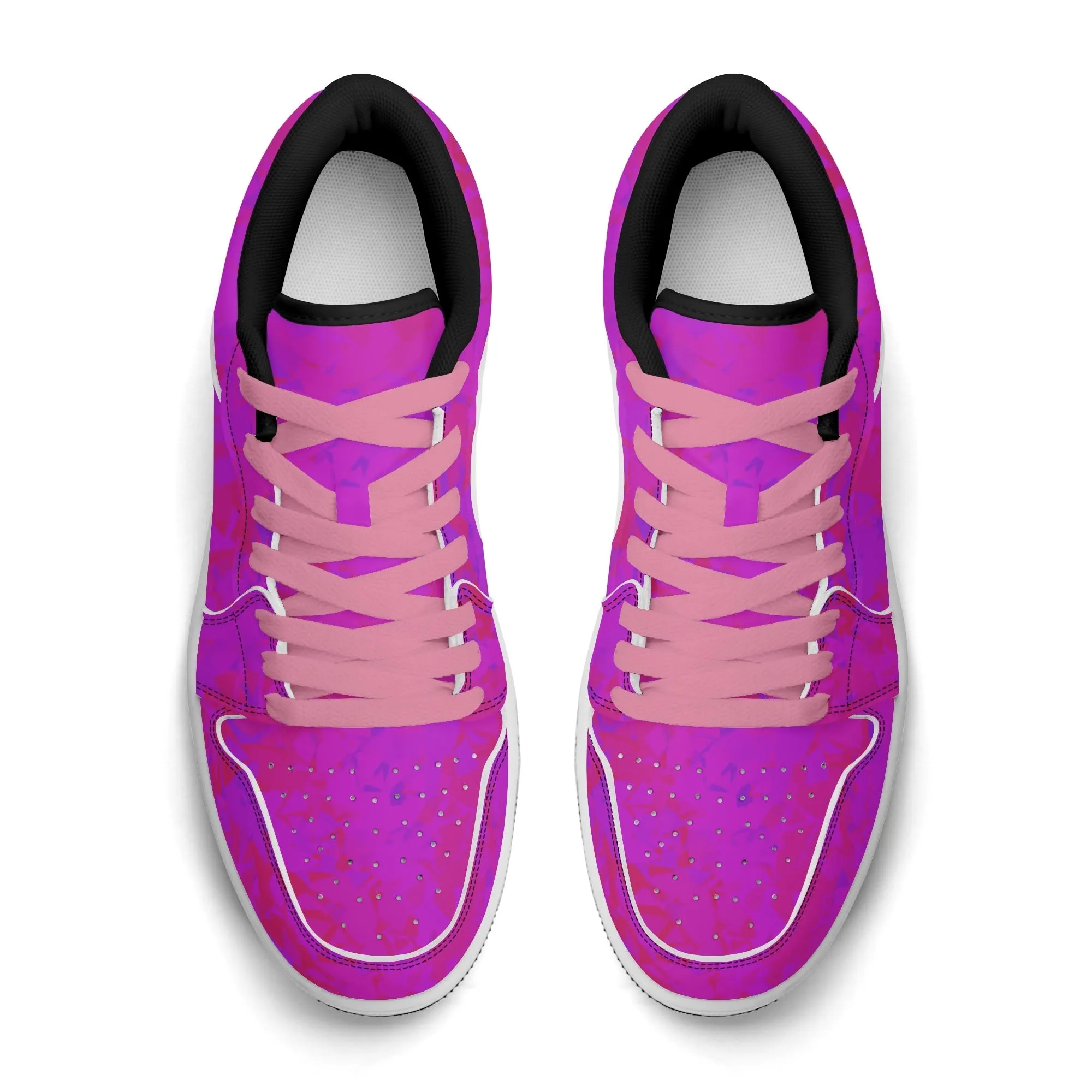 Pink Crystal Low Top Leder Sneaker für Damen