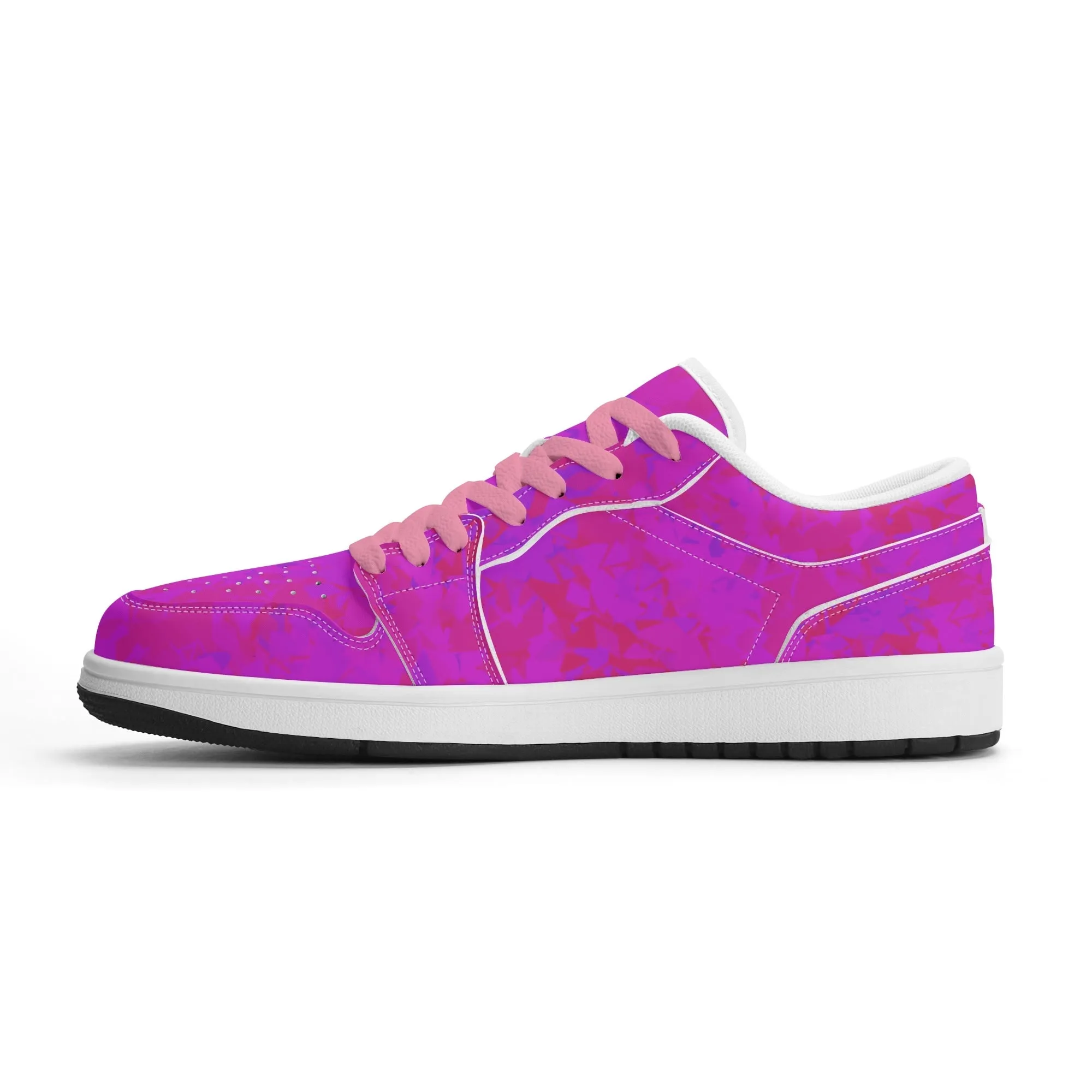 Pink Crystal Low Top Leder Sneaker für Damen