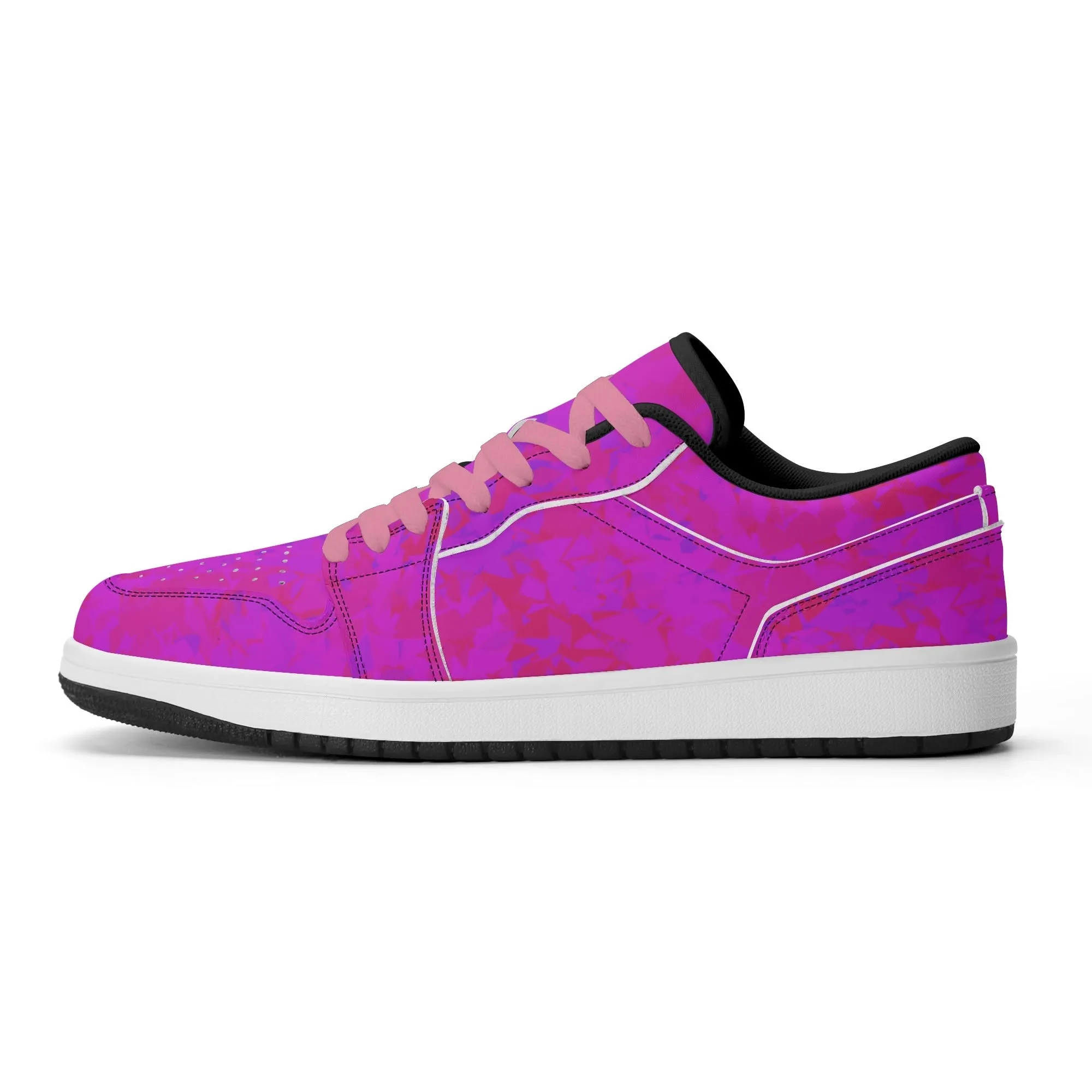 Pink Crystal Low Top Leder Sneaker für Damen
