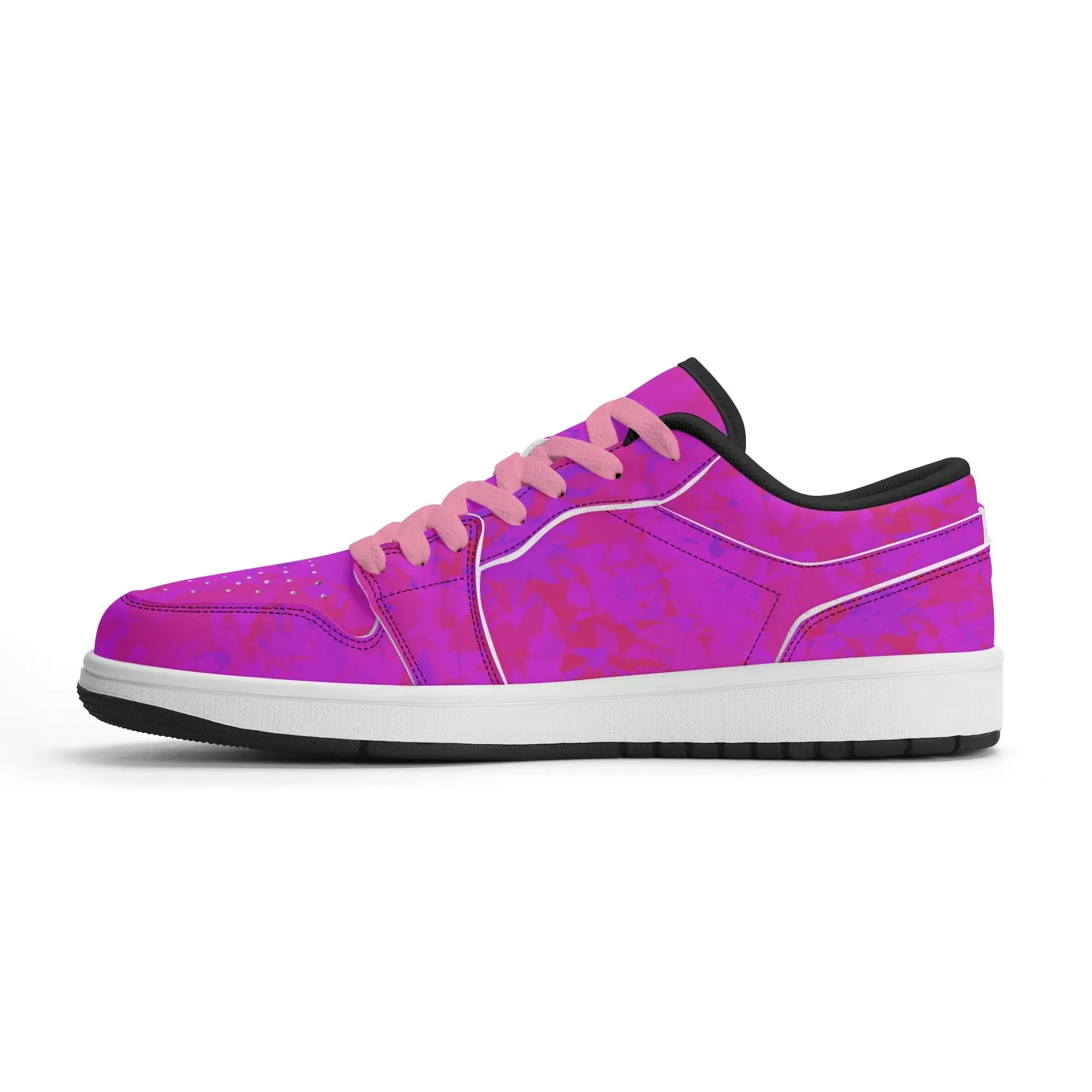 Pink Crystal Low Top Leder Sneaker für Damen