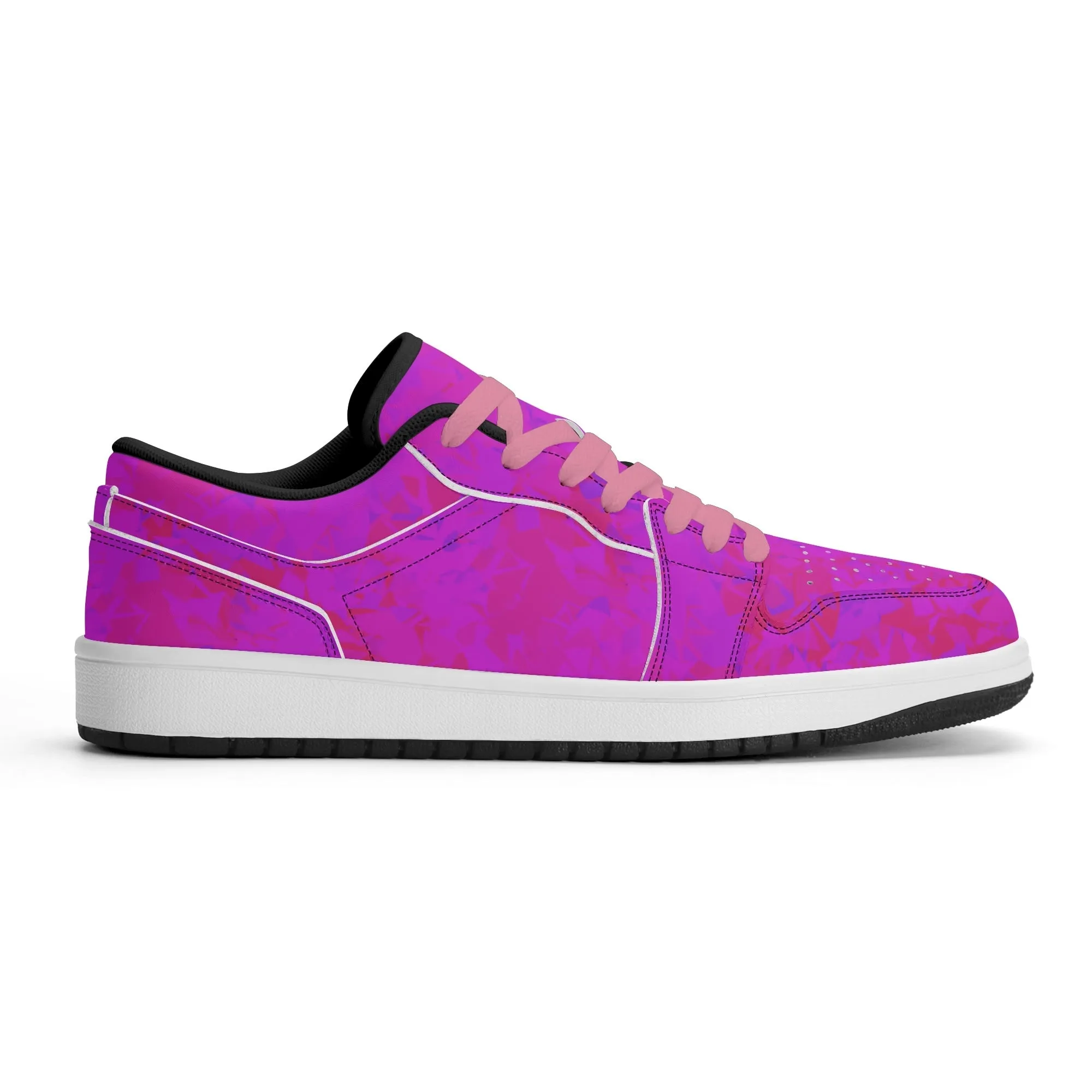 Pink Crystal Low Top Leder Sneaker für Damen