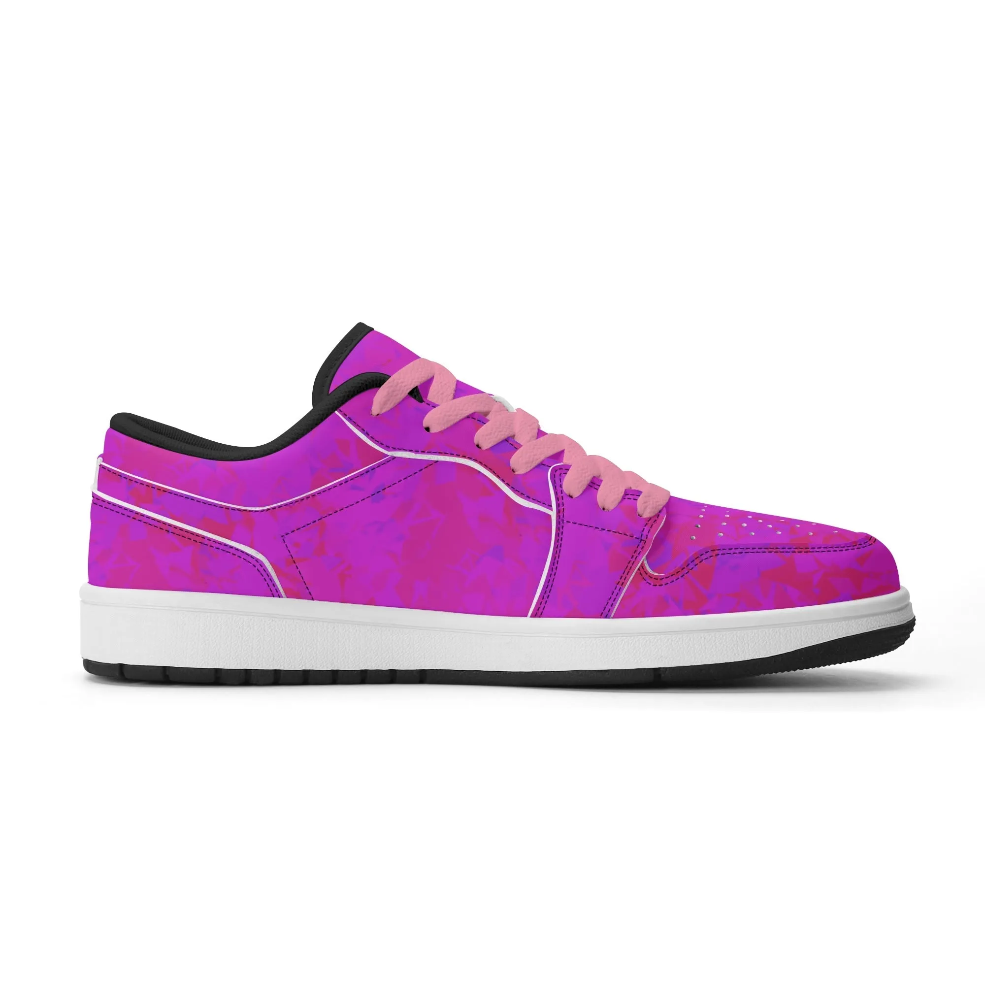 Pink Crystal Low Top Leder Sneaker für Damen