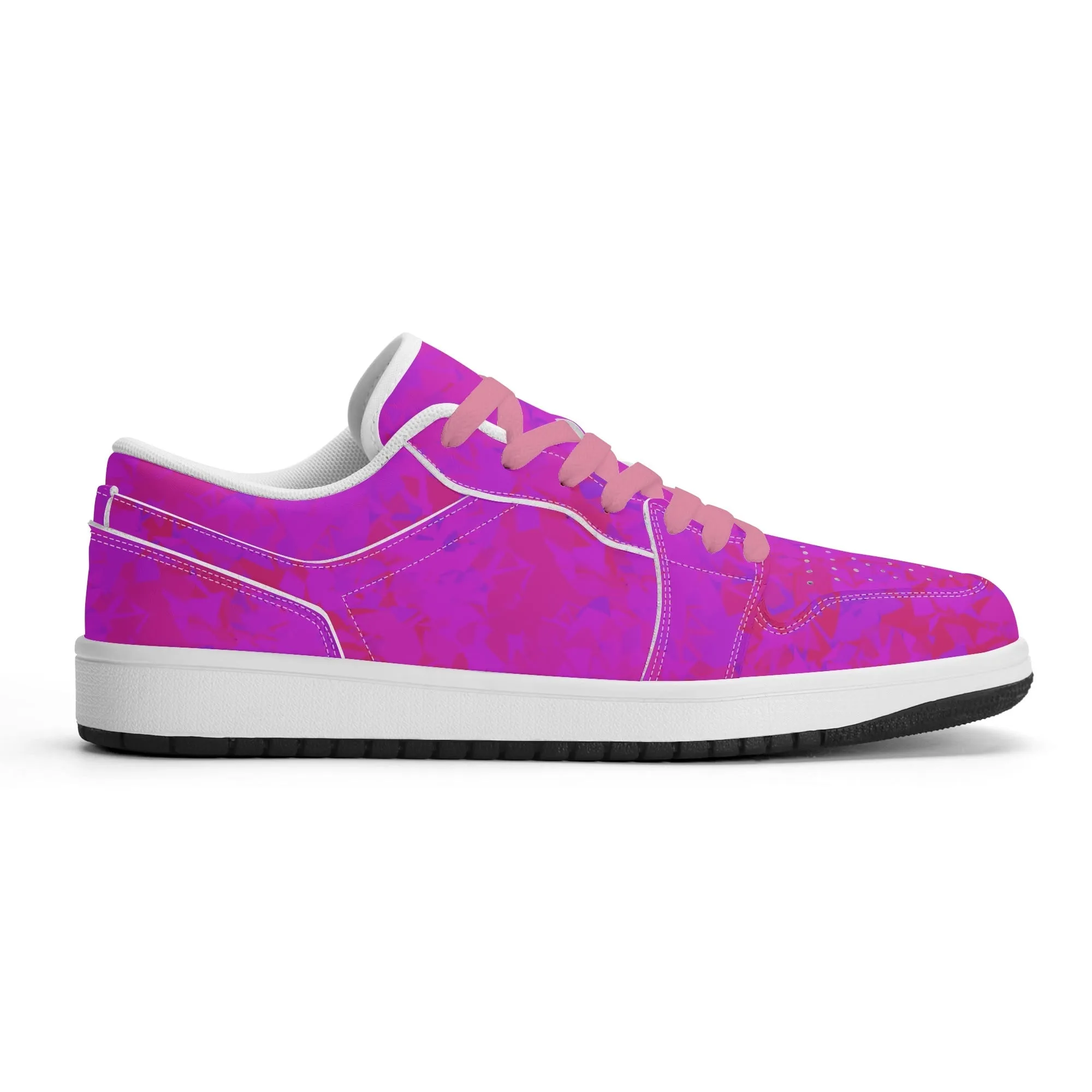 Pink Crystal Low Top Leder Sneaker für Damen