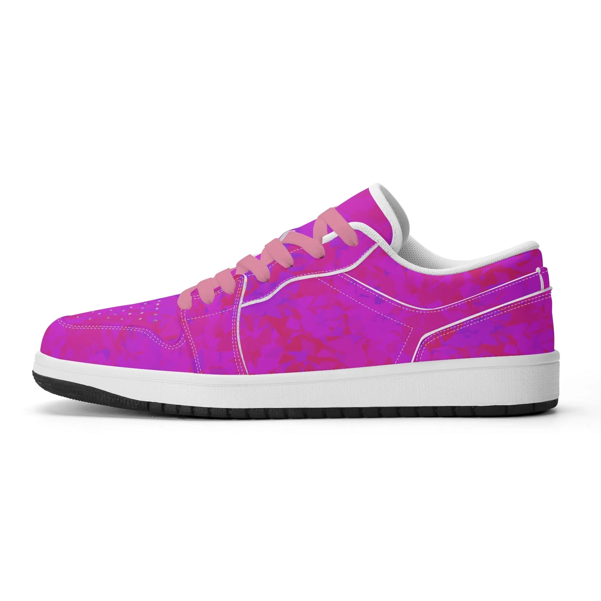 Pink Crystal Low Top Leder Sneaker für Damen