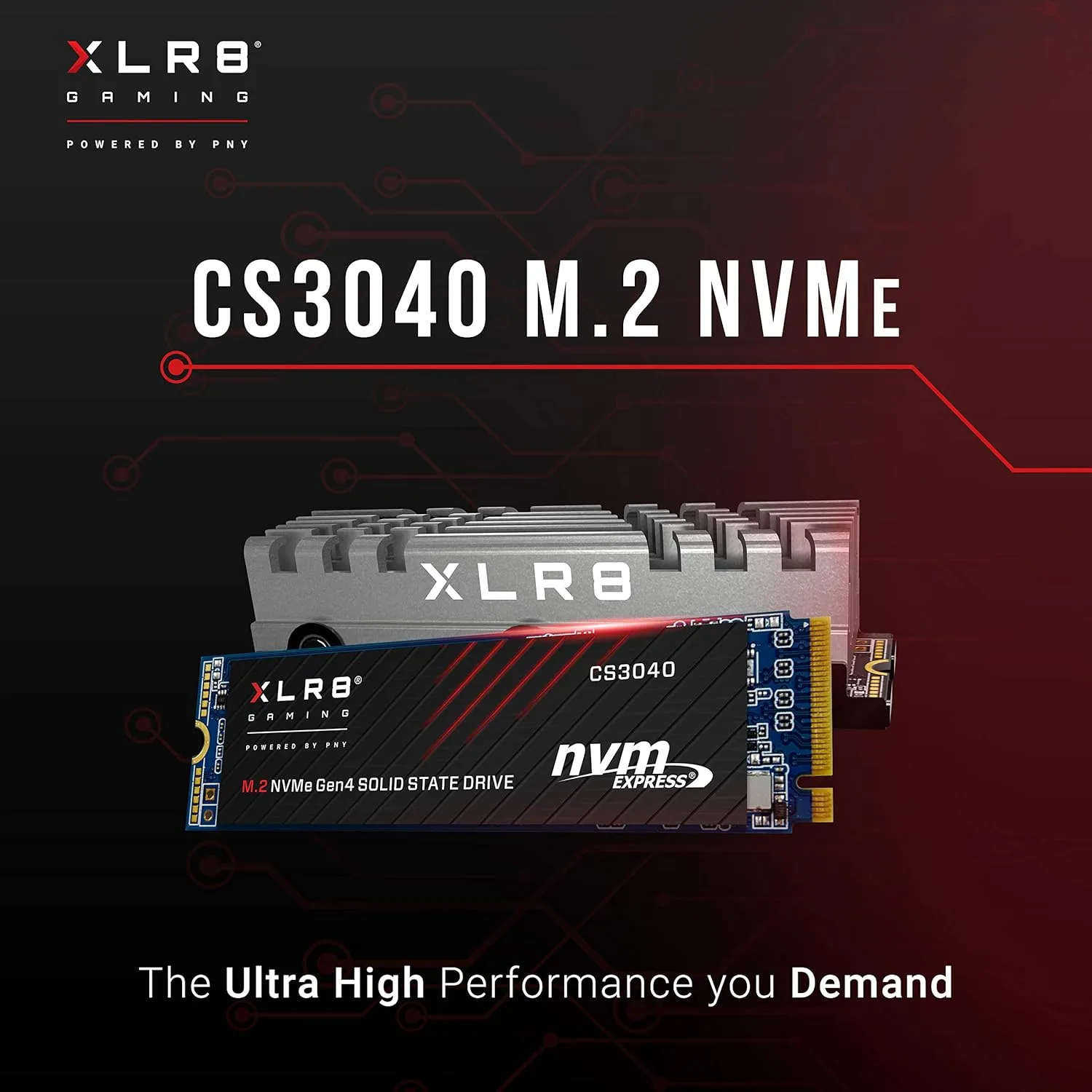 PNY XLR8 CS3040 4TB M.2 NVMe Gen4 x4 Internal Solid State Drive (SSD) - M280CS3040-4TB-RB