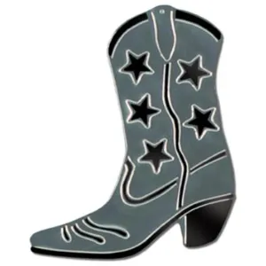 "16" Silver Foil Cowboy Boot Silhouette"