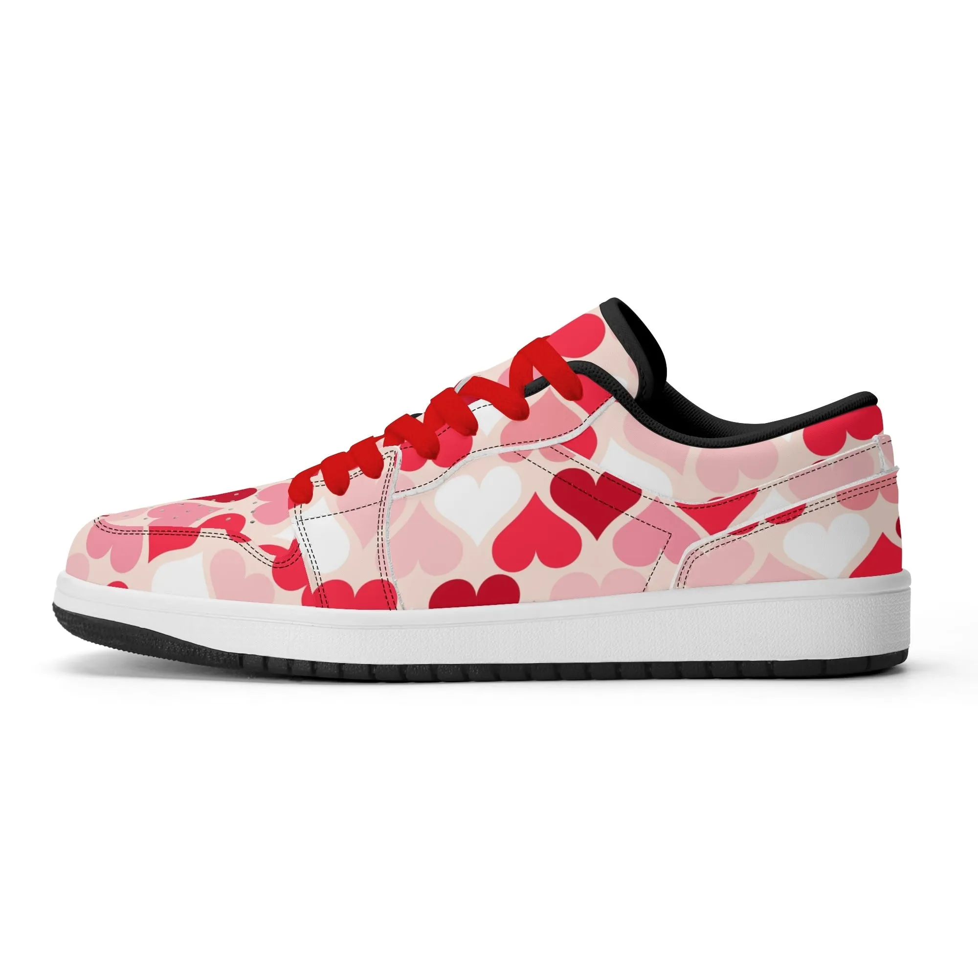 Red Hearts Low Top Leder Sneaker für Damen