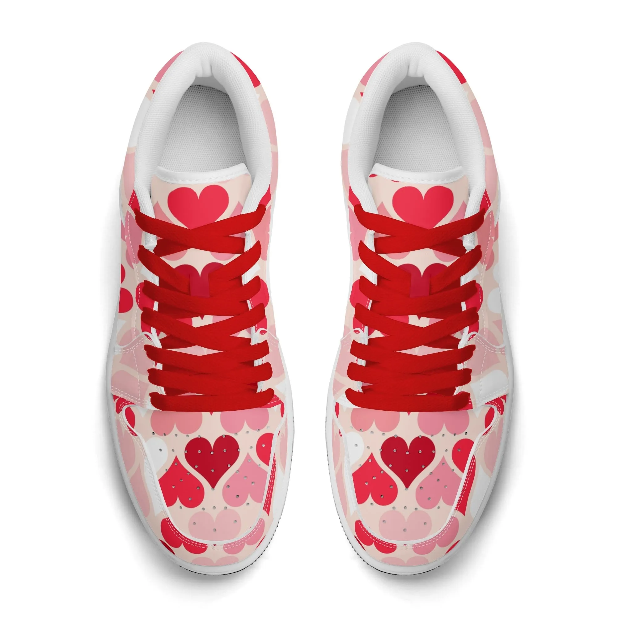 Red Hearts Low Top Leder Sneaker für Damen