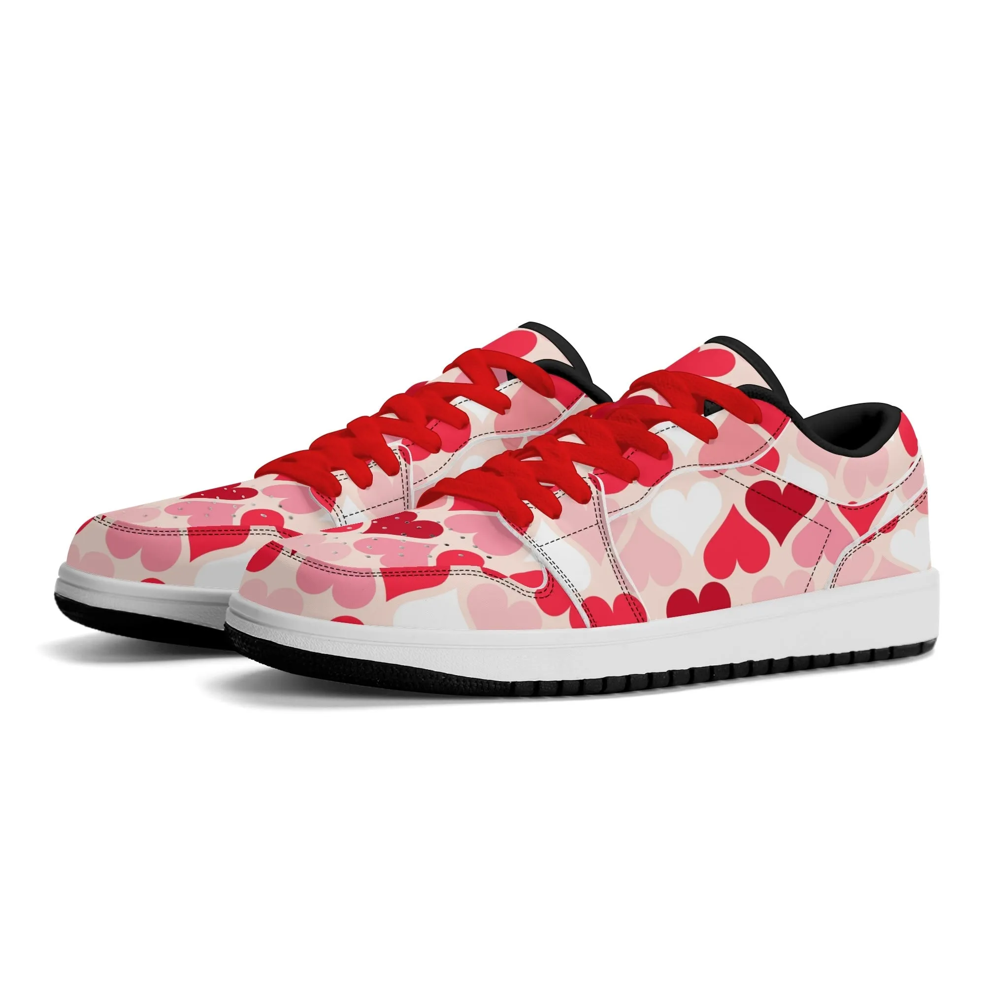 Red Hearts Low Top Leder Sneaker für Damen