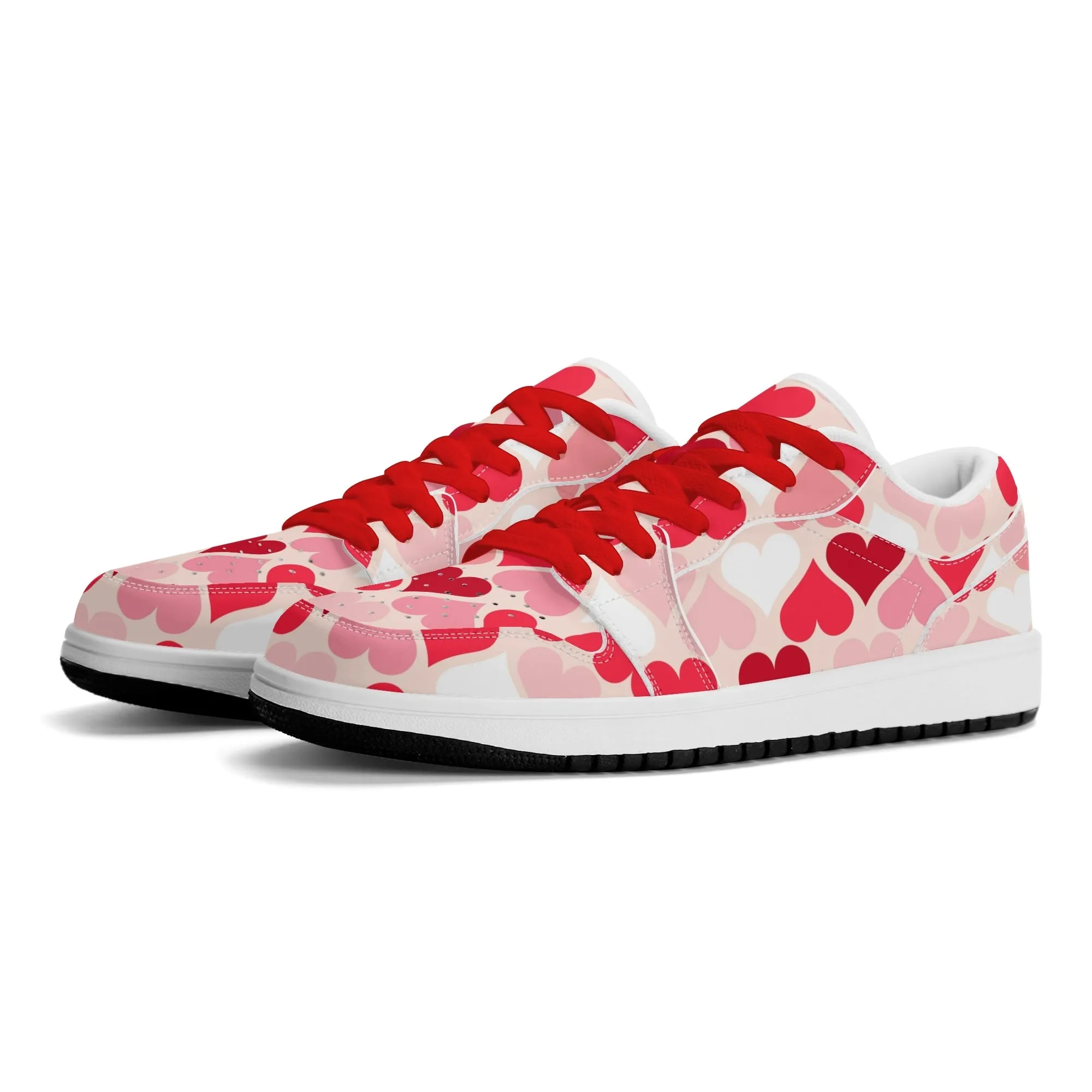 Red Hearts Low Top Leder Sneaker für Damen