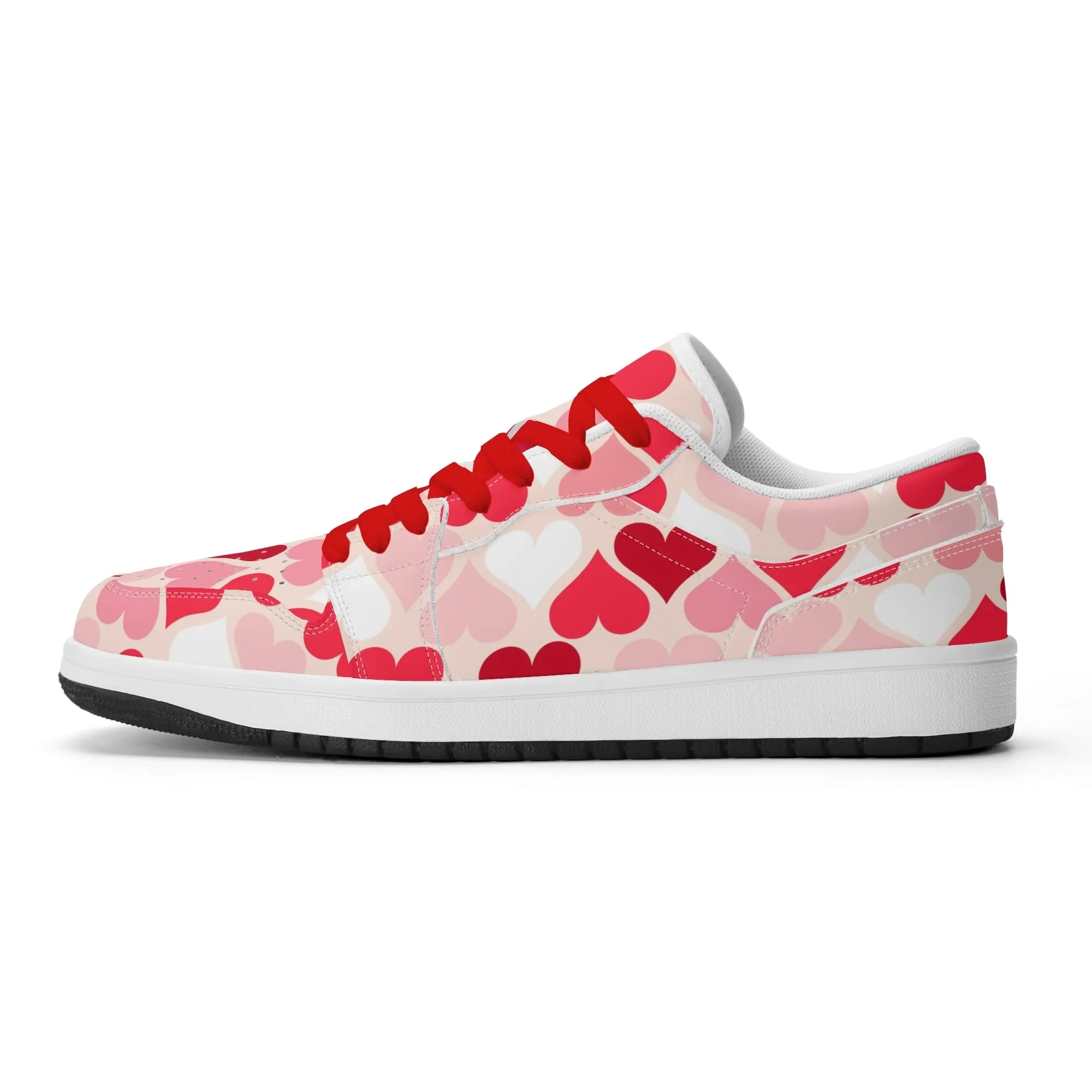 Red Hearts Low Top Leder Sneaker für Damen