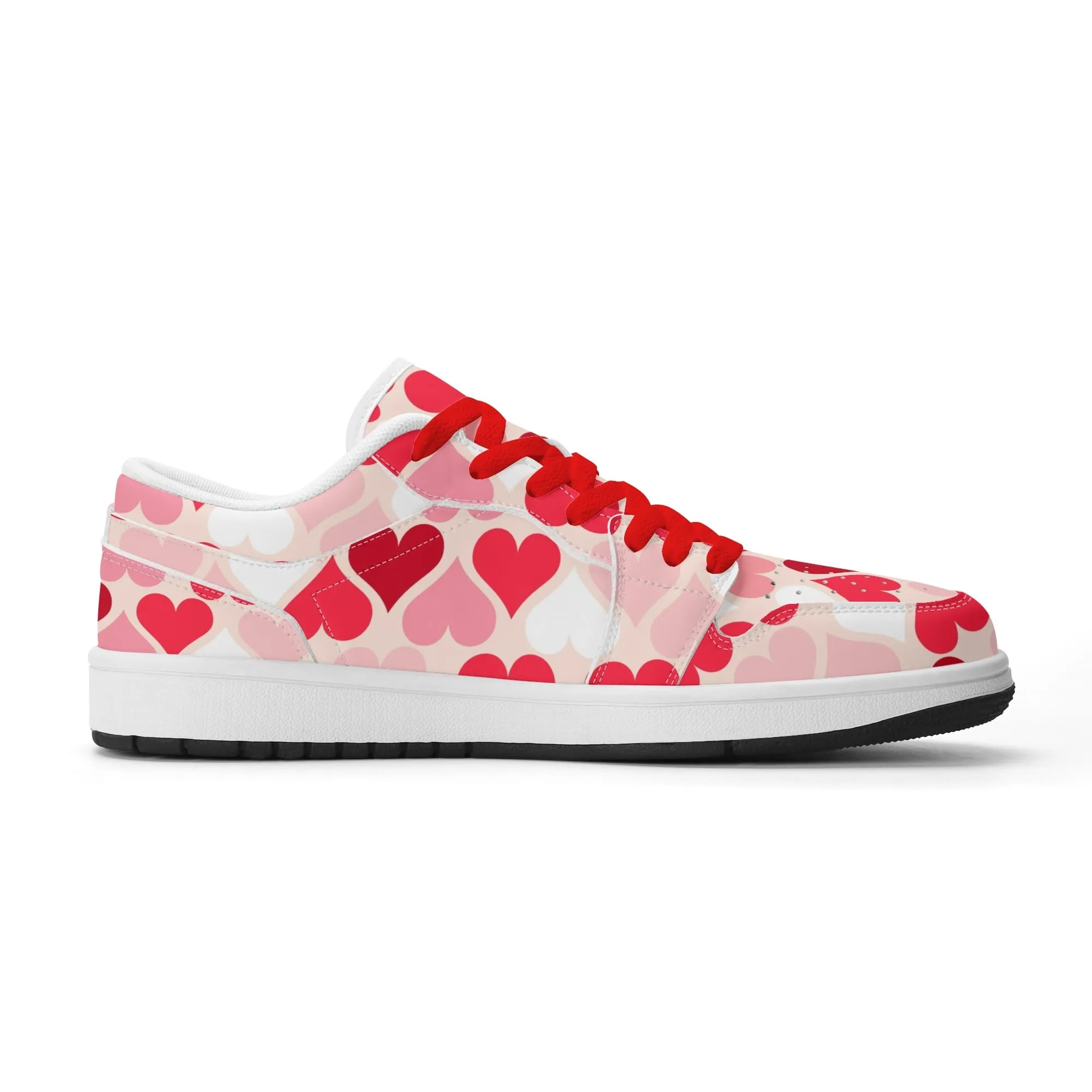 Red Hearts Low Top Leder Sneaker für Damen