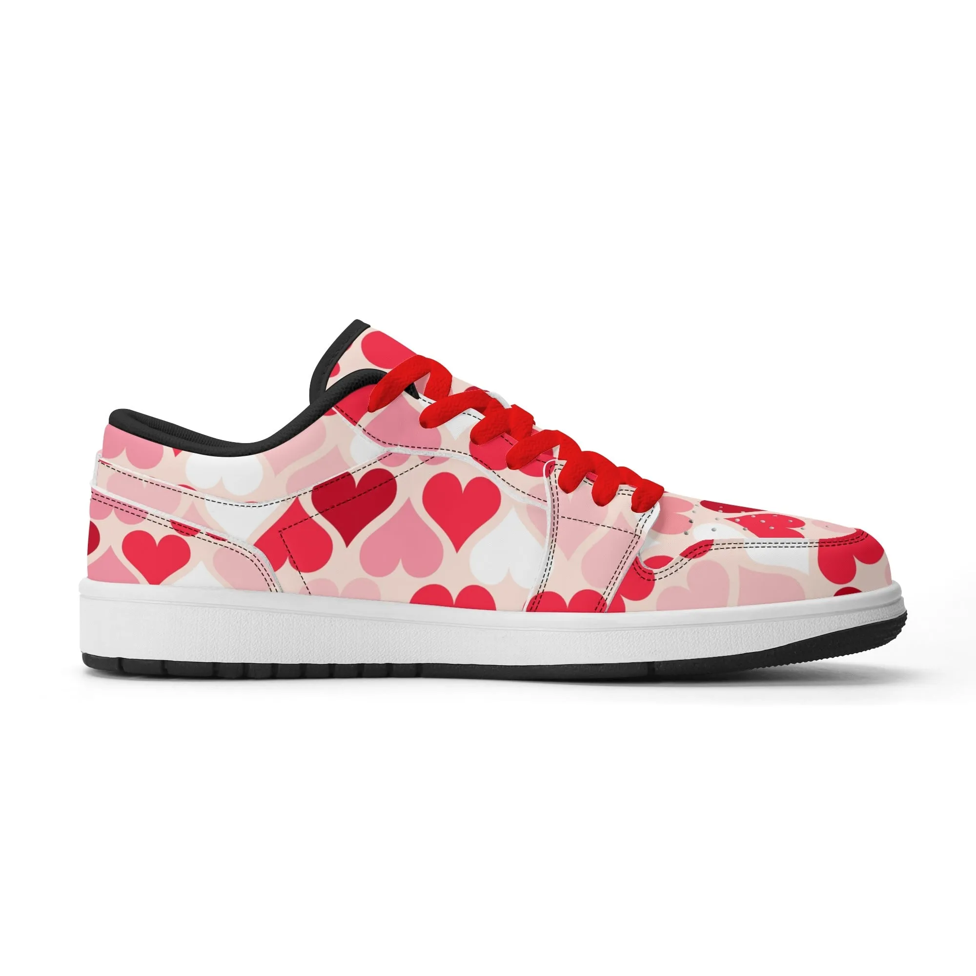 Red Hearts Low Top Leder Sneaker für Damen
