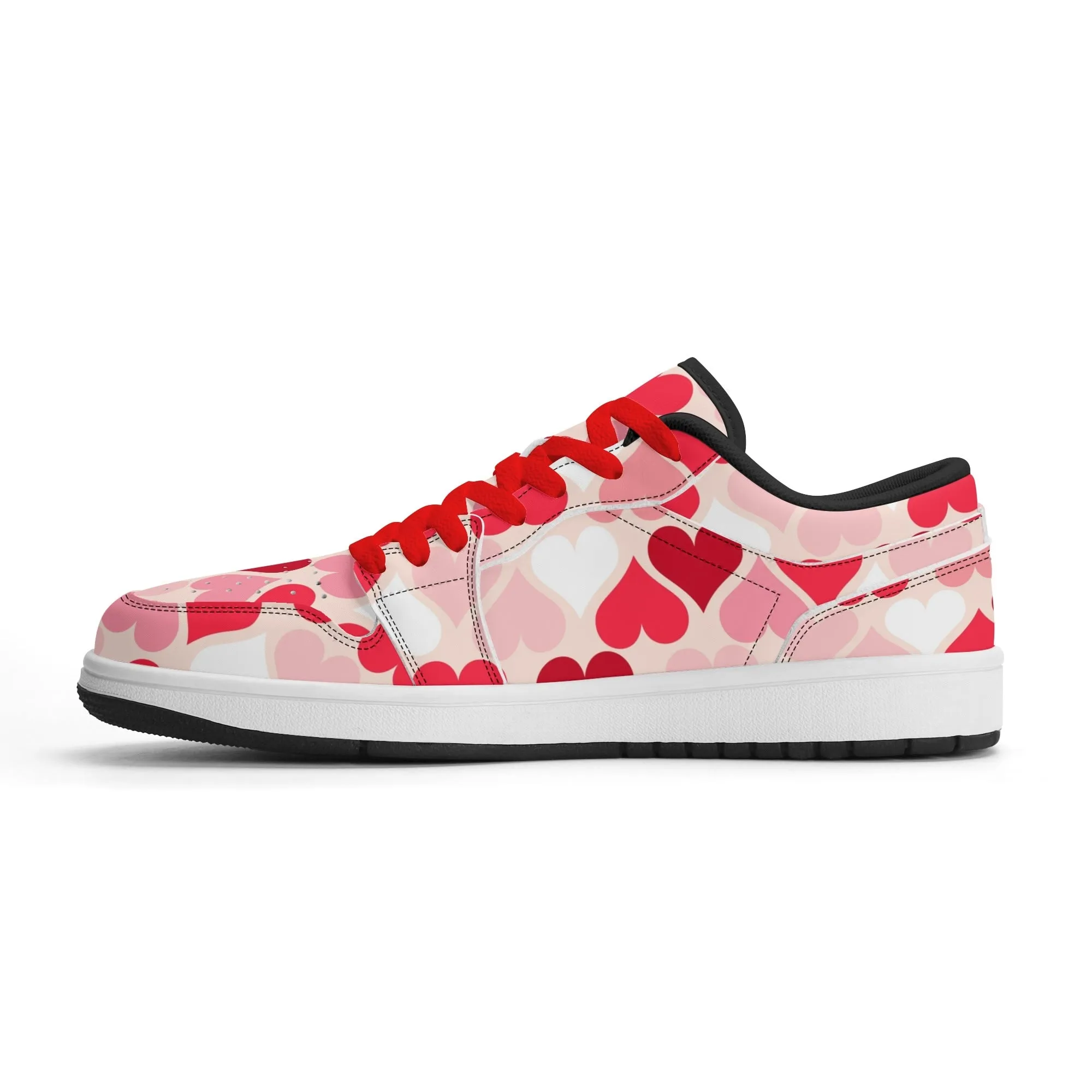 Red Hearts Low Top Leder Sneaker für Damen