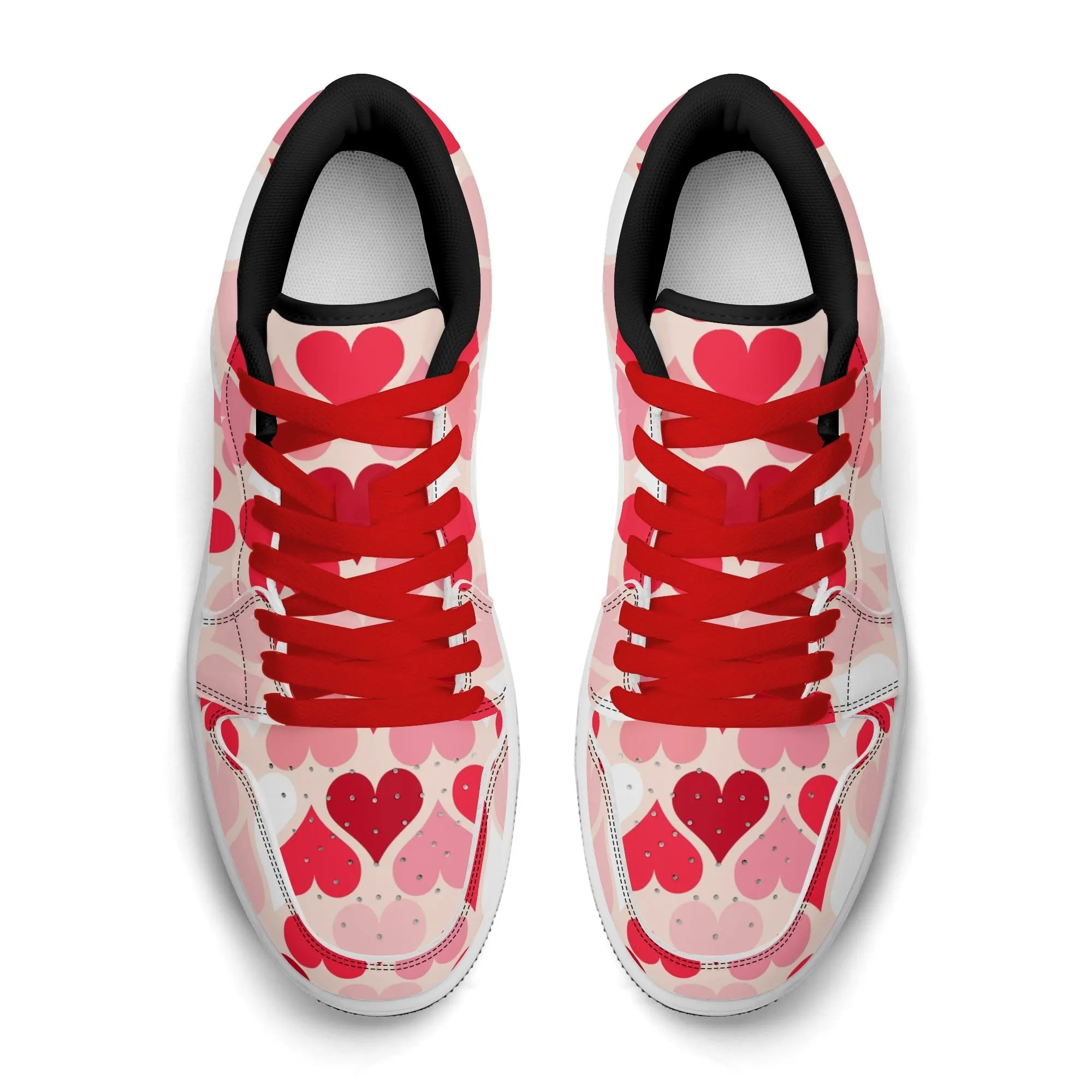 Red Hearts Low Top Leder Sneaker für Damen