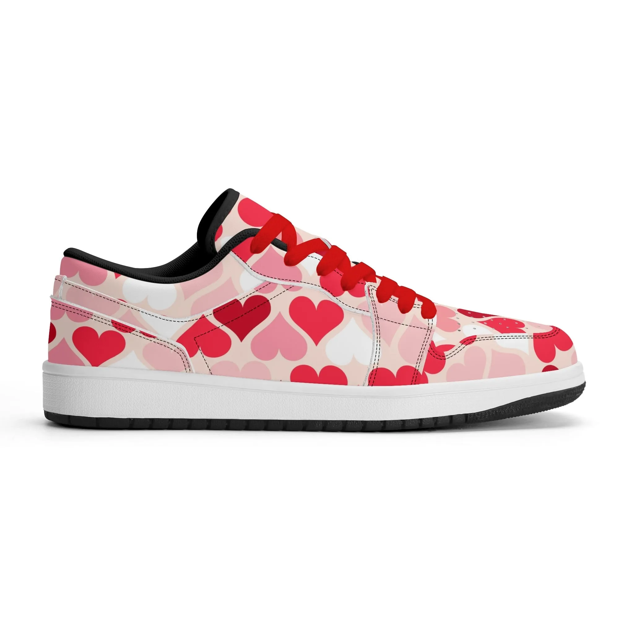Red Hearts Low Top Leder Sneaker für Damen