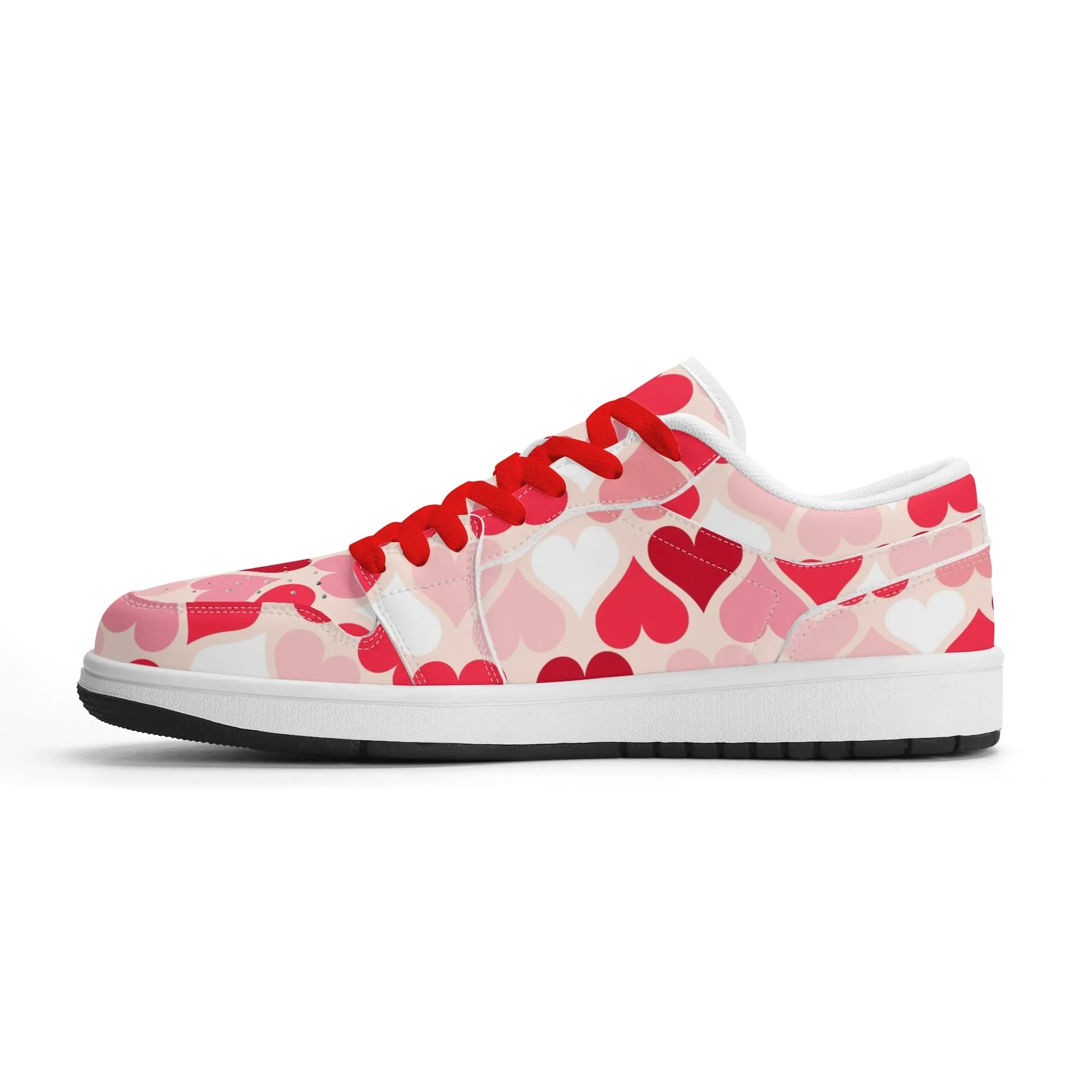 Red Hearts Low Top Leder Sneaker für Damen