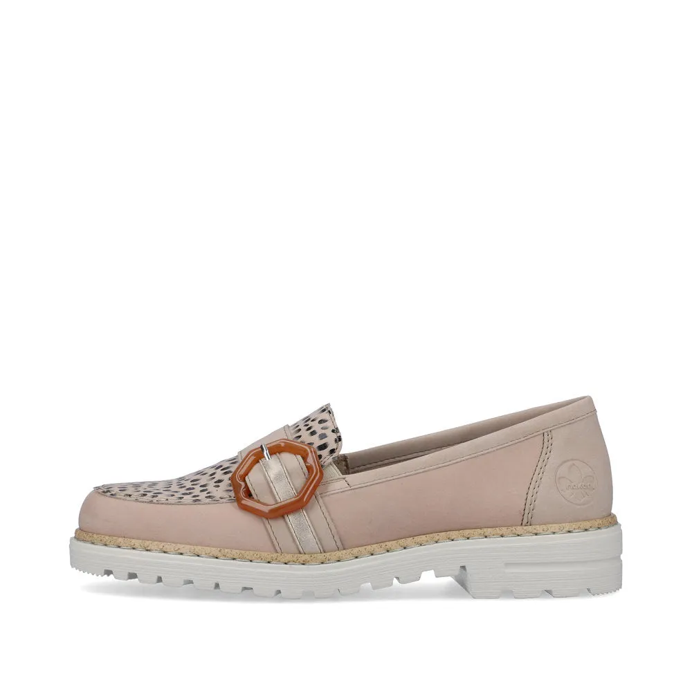 RIEKER - 54864-60 FLAT FASHION LOAFER - BEIGE MULTI