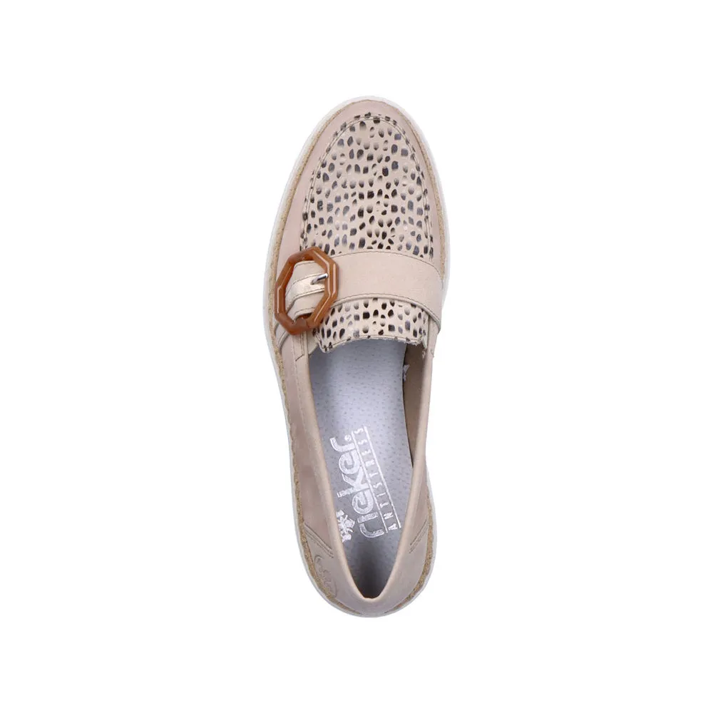 RIEKER - 54864-60 FLAT FASHION LOAFER - BEIGE MULTI