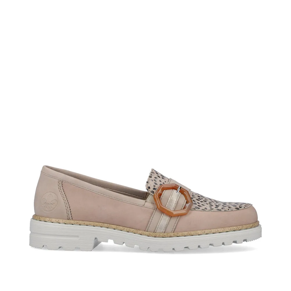 RIEKER - 54864-60 FLAT FASHION LOAFER - BEIGE MULTI