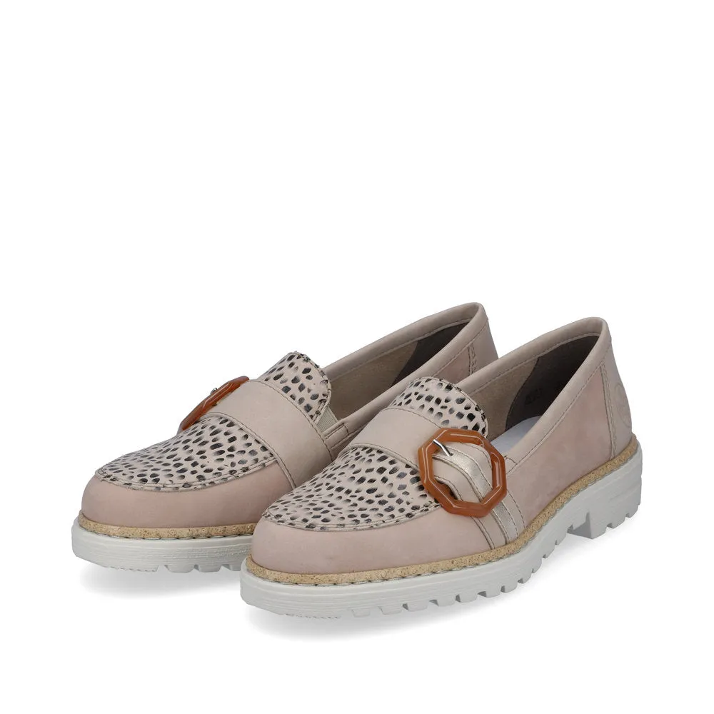 RIEKER - 54864-60 FLAT FASHION LOAFER - BEIGE MULTI