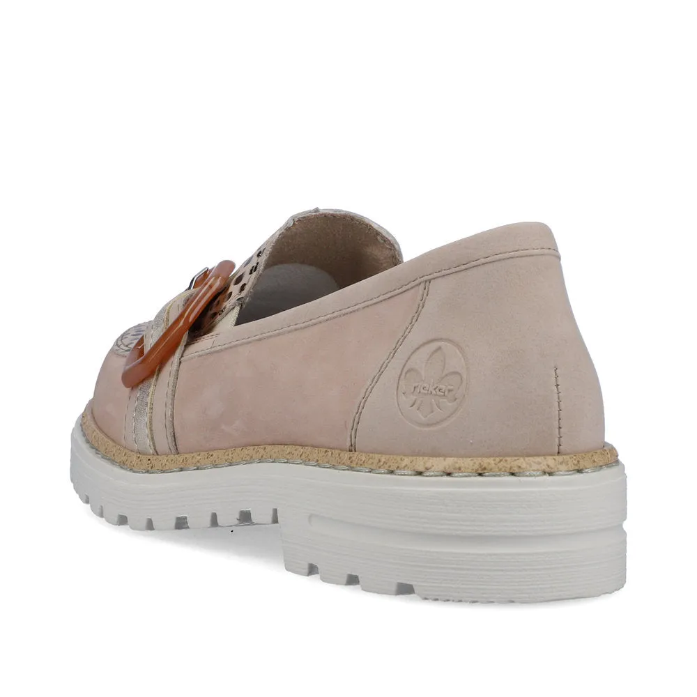 RIEKER - 54864-60 FLAT FASHION LOAFER - BEIGE MULTI