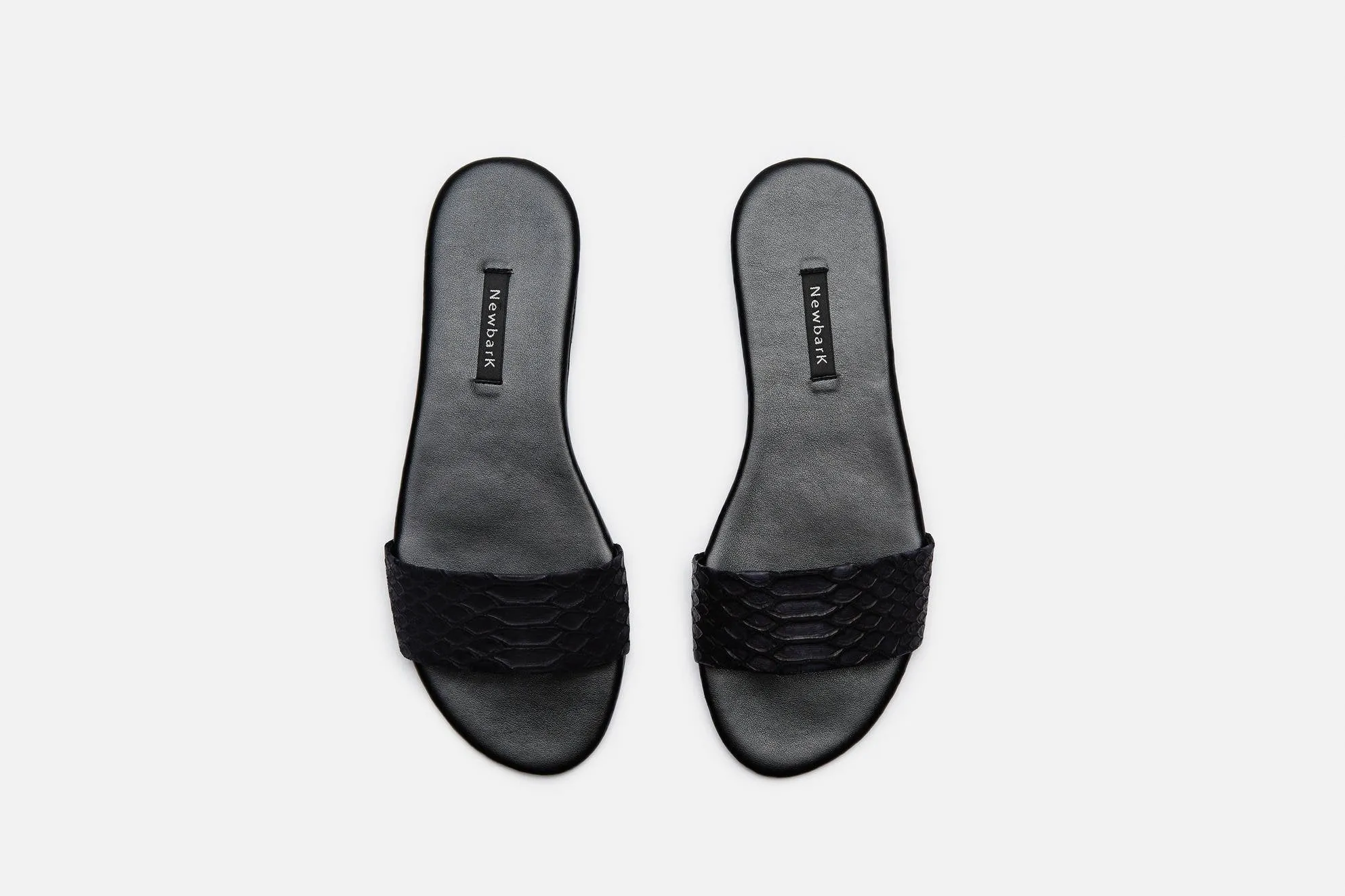 Roma Sandal - Black Embossed Snake