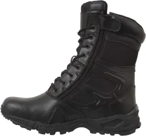 Rothco Forced Entry Deployment Boots With Side Zipper - 8 Inch (Black, US Footwear Size System, Adult, Men, Numeric, Medium, 7)