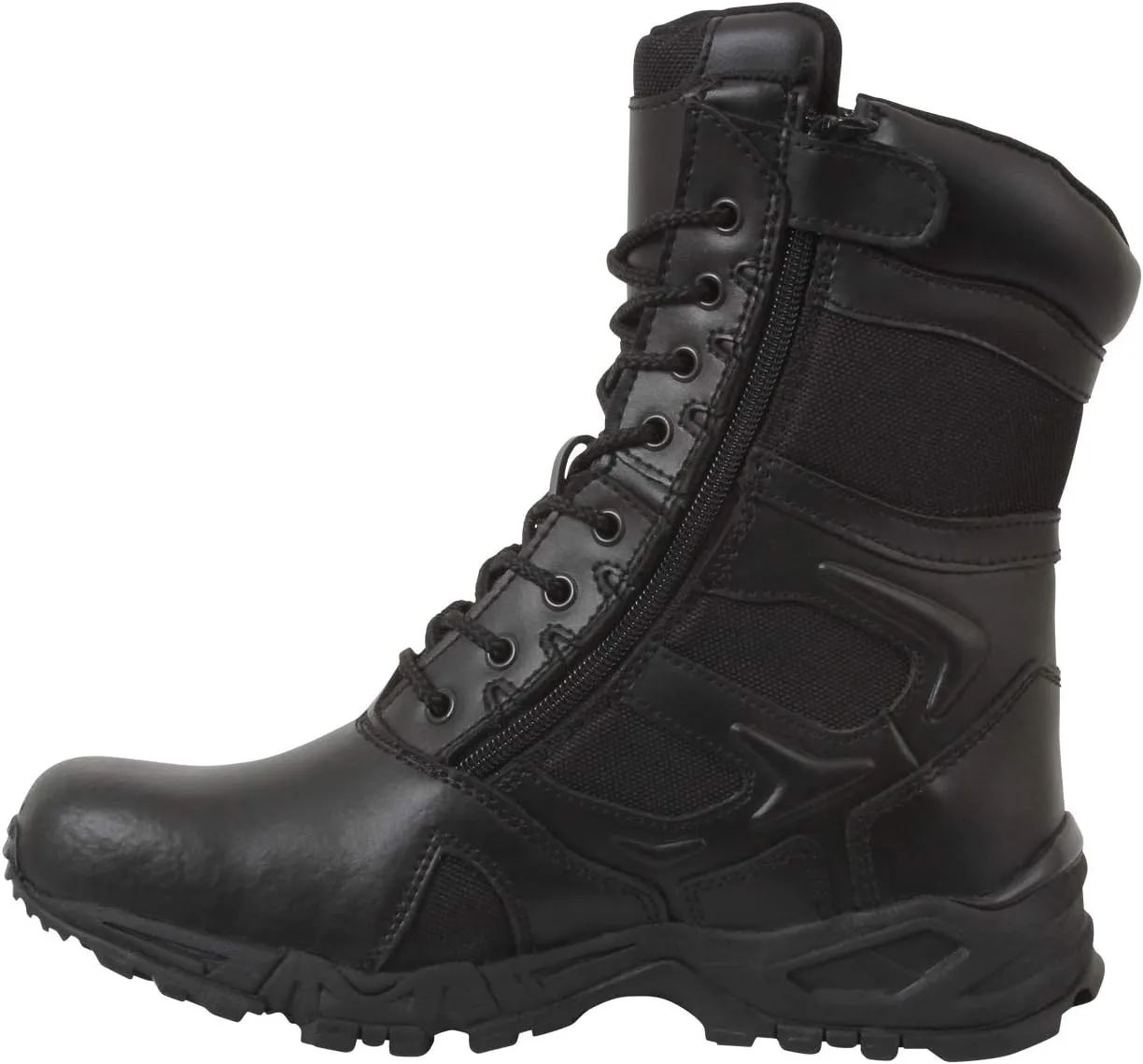 Rothco Forced Entry Deployment Boots With Side Zipper - 8 Inch (Black, US Footwear Size System, Adult, Men, Numeric, Medium, 7)