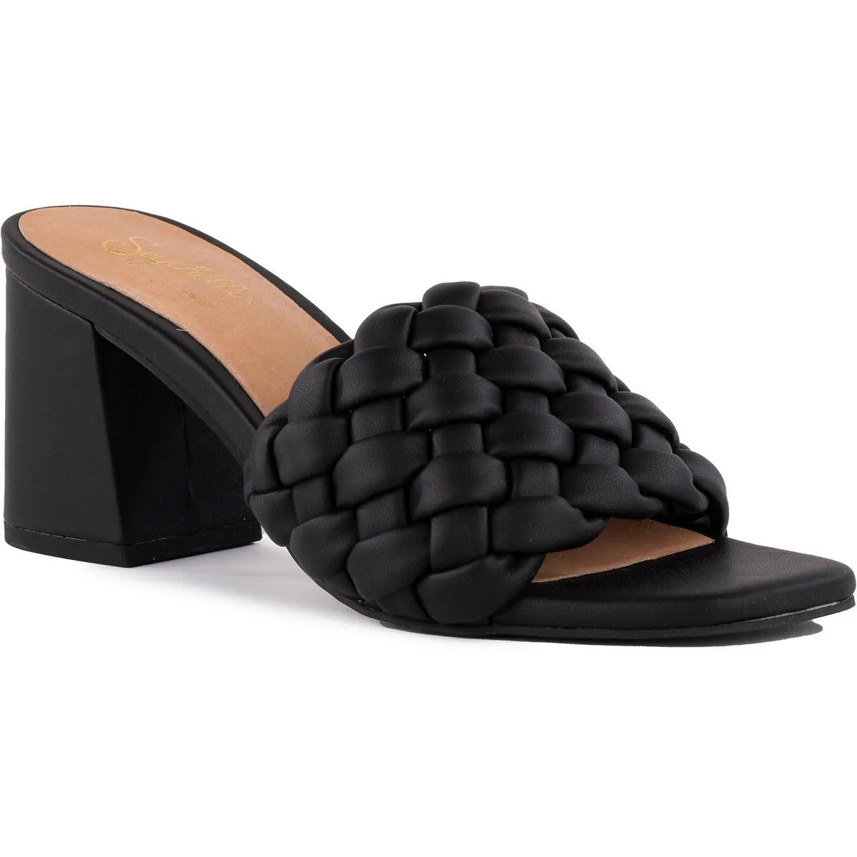 Seychelles Womens Connoisseur Faux Leather Woven Mule Sandals
