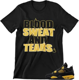 Shirt to Match Jordan 4 Thunder Men's Graphic Tees, Urban Streetwear Clothing