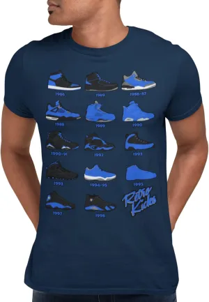 Shirt to Match Royal Black Jordan Retro 1 2 3 4 5 6 7 8 9 10 11 12 13 Sneakers, Men's Tee to Match Jordans