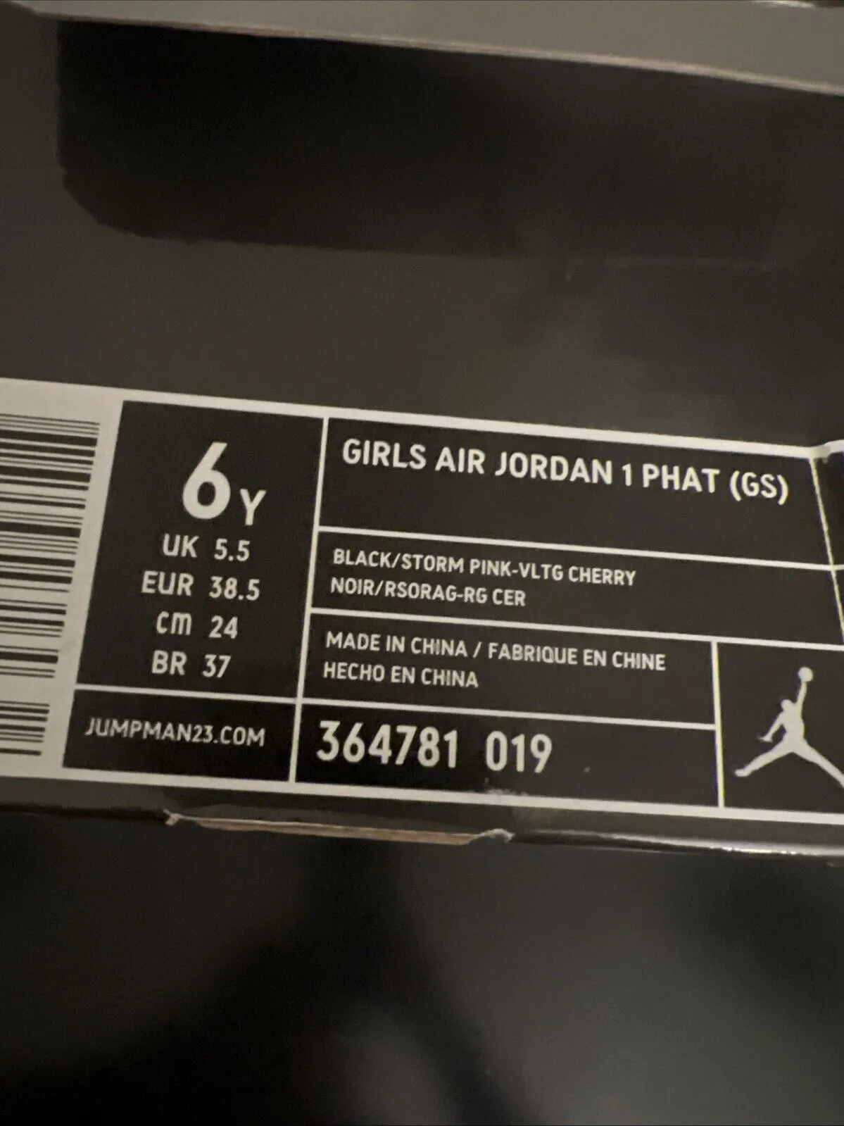 Size 6Y-Air Jordan 1 Phat GS 'Valentines Day'